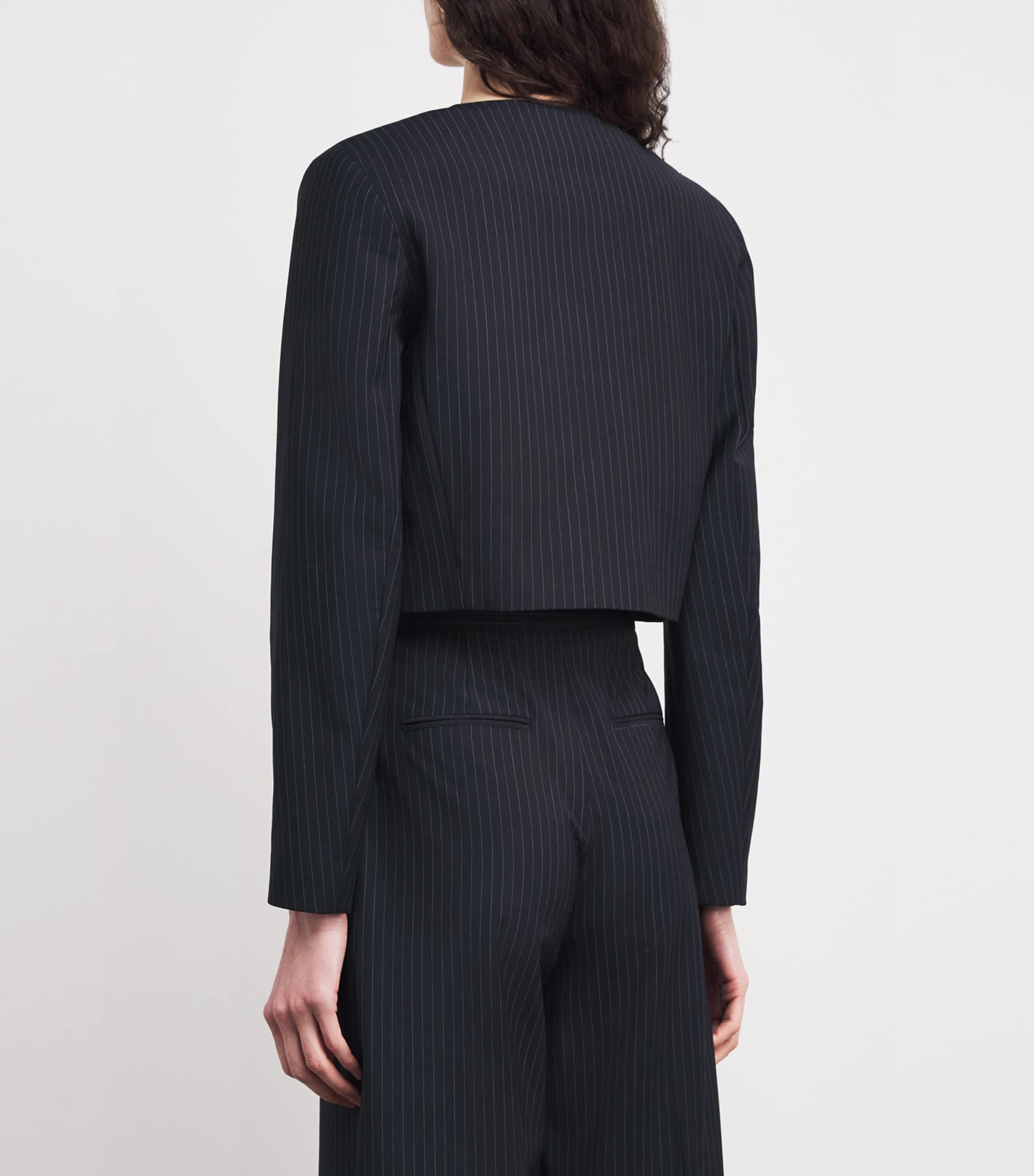 Wool-Blend Stripe Blazer DUAL-COLOR Image 4