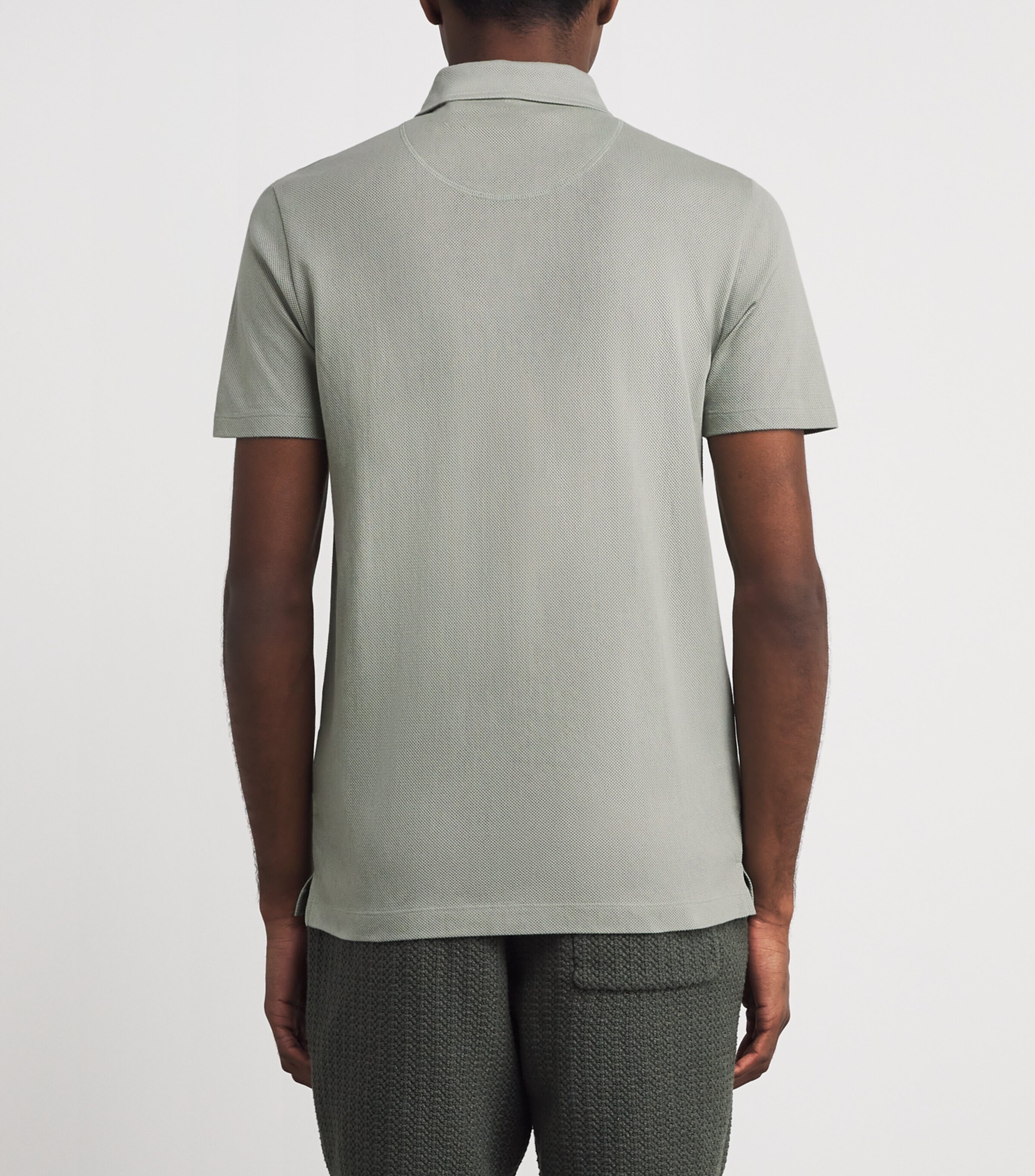 Sunspel Mens Supima Cotton Riviera Polo Shirt Gnii Pastel Green Image 4