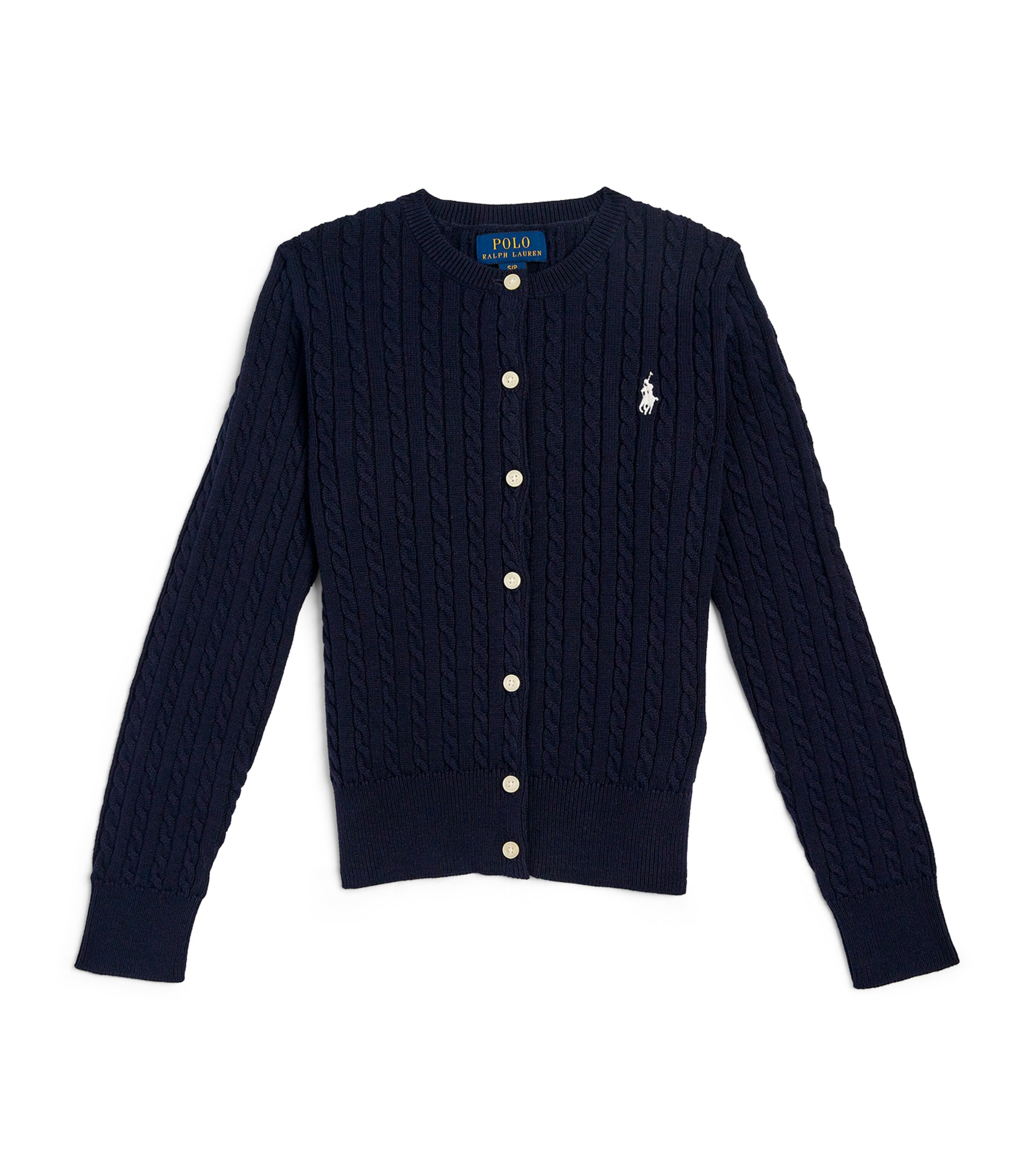 Ralph Lauren Kids Cotton Cable-Knit Cardigan (6-14 Years) Hunter Nvy Image 1