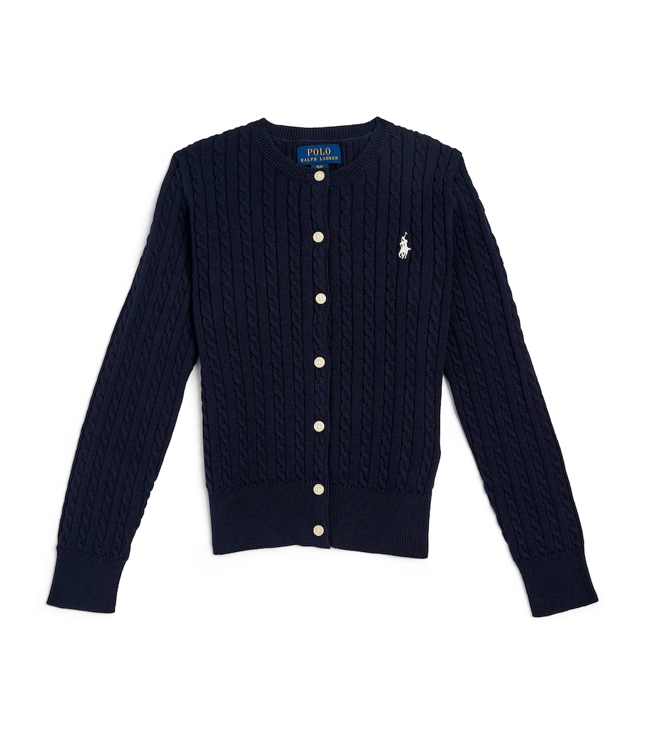 Ralph Lauren Kids Cotton Cable-Knit Cardigan (6-14 Years) Hunter Nvy Image 1