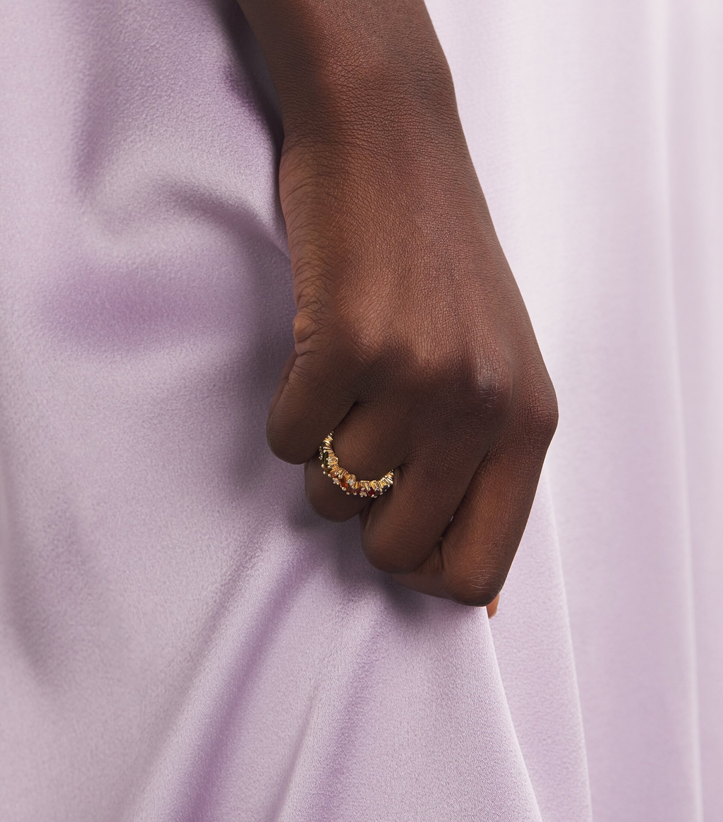 Yellow Gold and Rainbow Sapphire Frenzy Eternity Ring 18K YG/RS Image 2