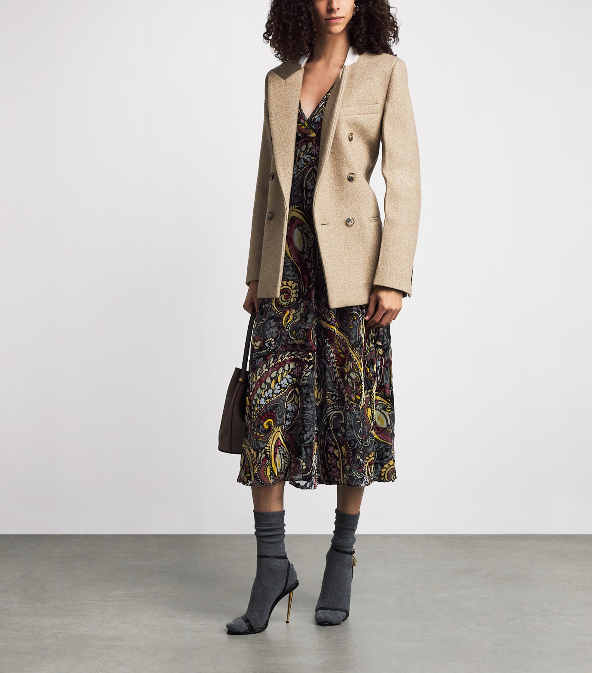 Etro Womens Silk Long-Sleeve Midi Dress Print/black Bs Image 2