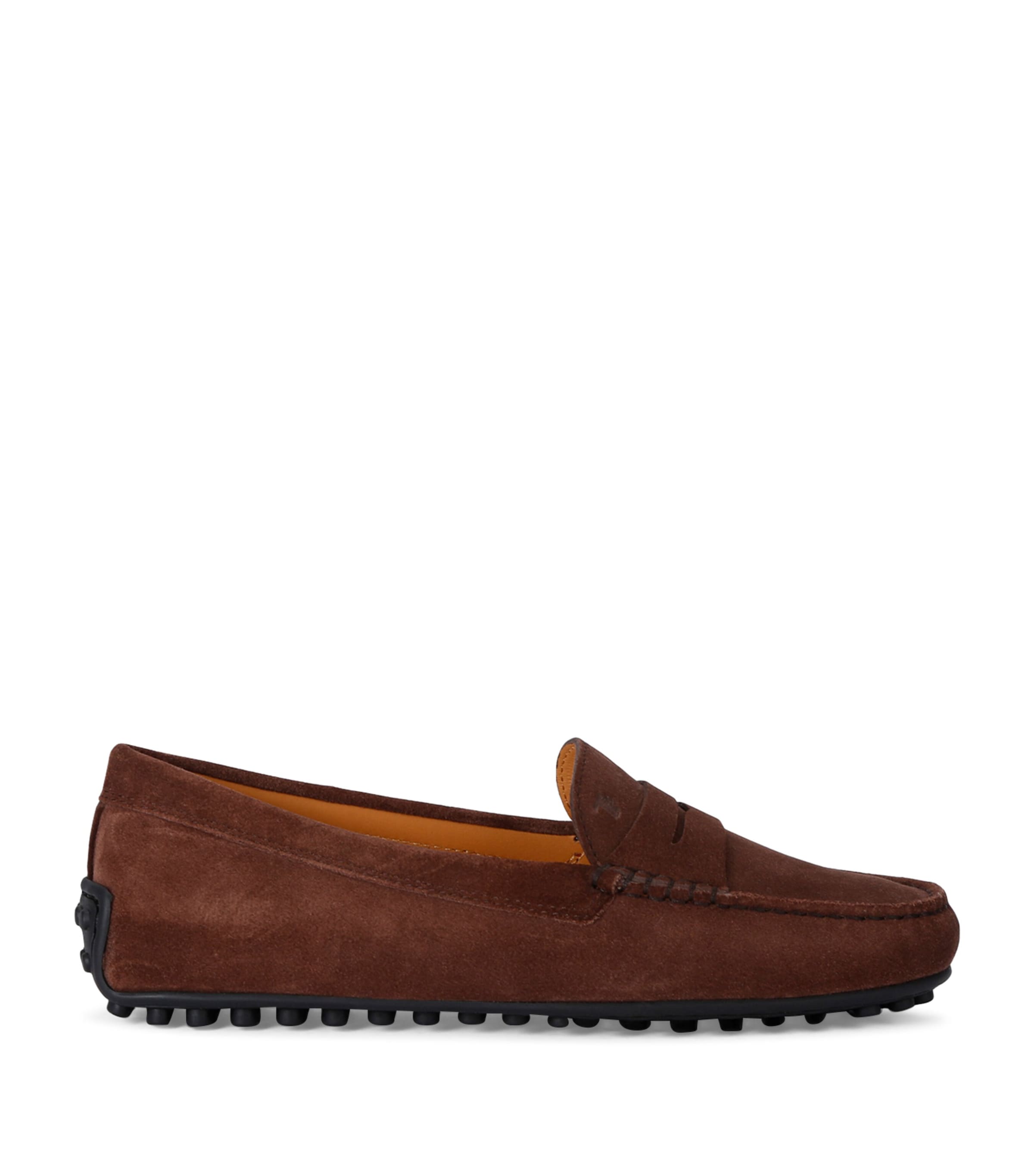 Shop Tod's Suede Mocassino Driving Shoes In Brown