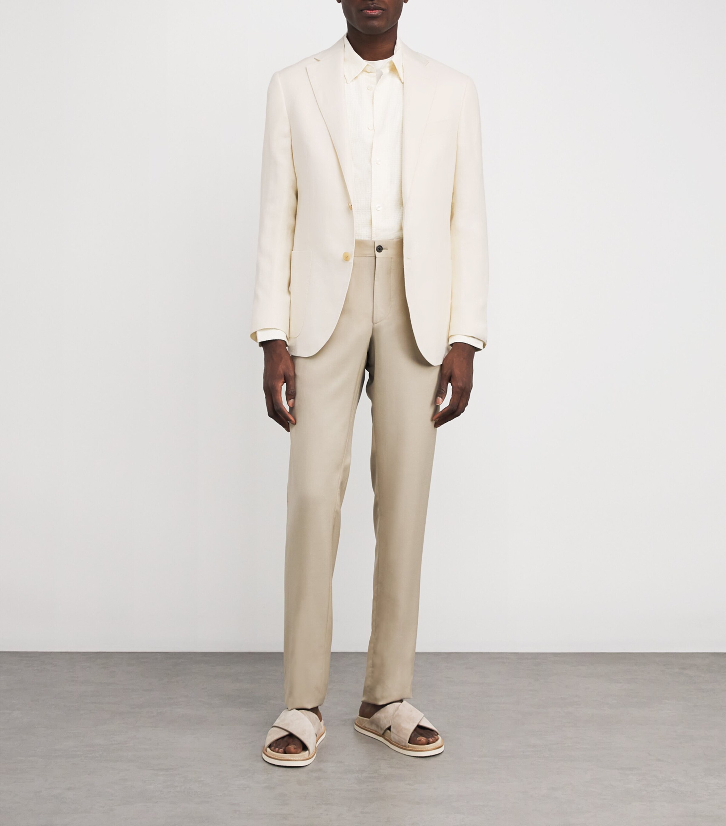 Linen-Virgin Wool Blazer 73 NATURAL/WHITE Image 2