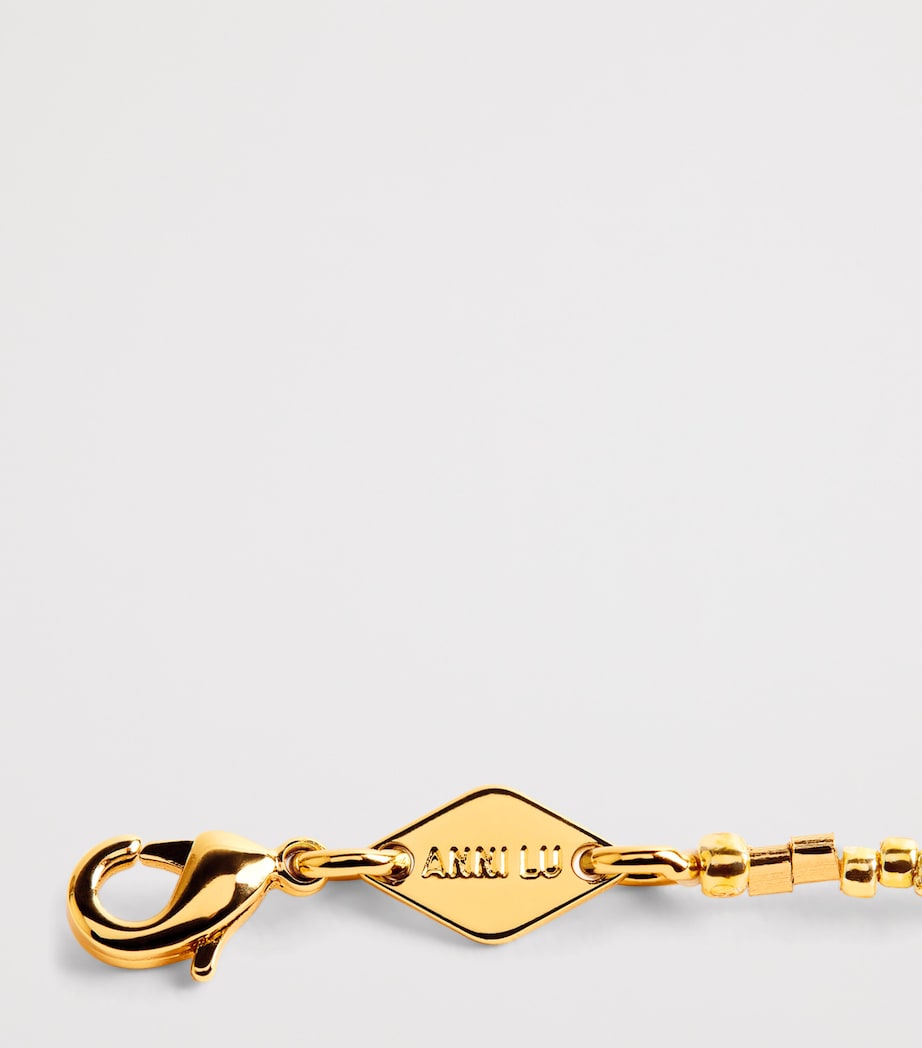 Anni Lu Gold-Plated Beaded Asym Bracelet Navy Image 6