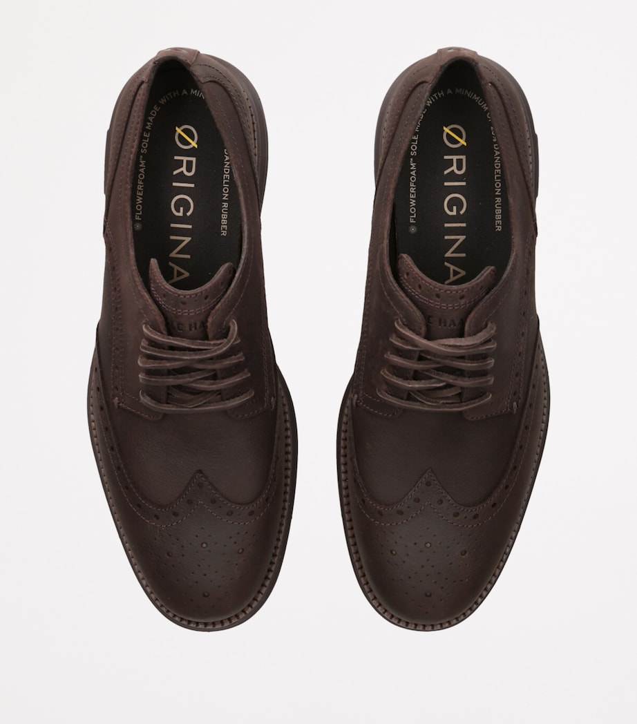 Leather ØriginalGrand Wingtip Oxford Shoes DARK BROWN Image 4