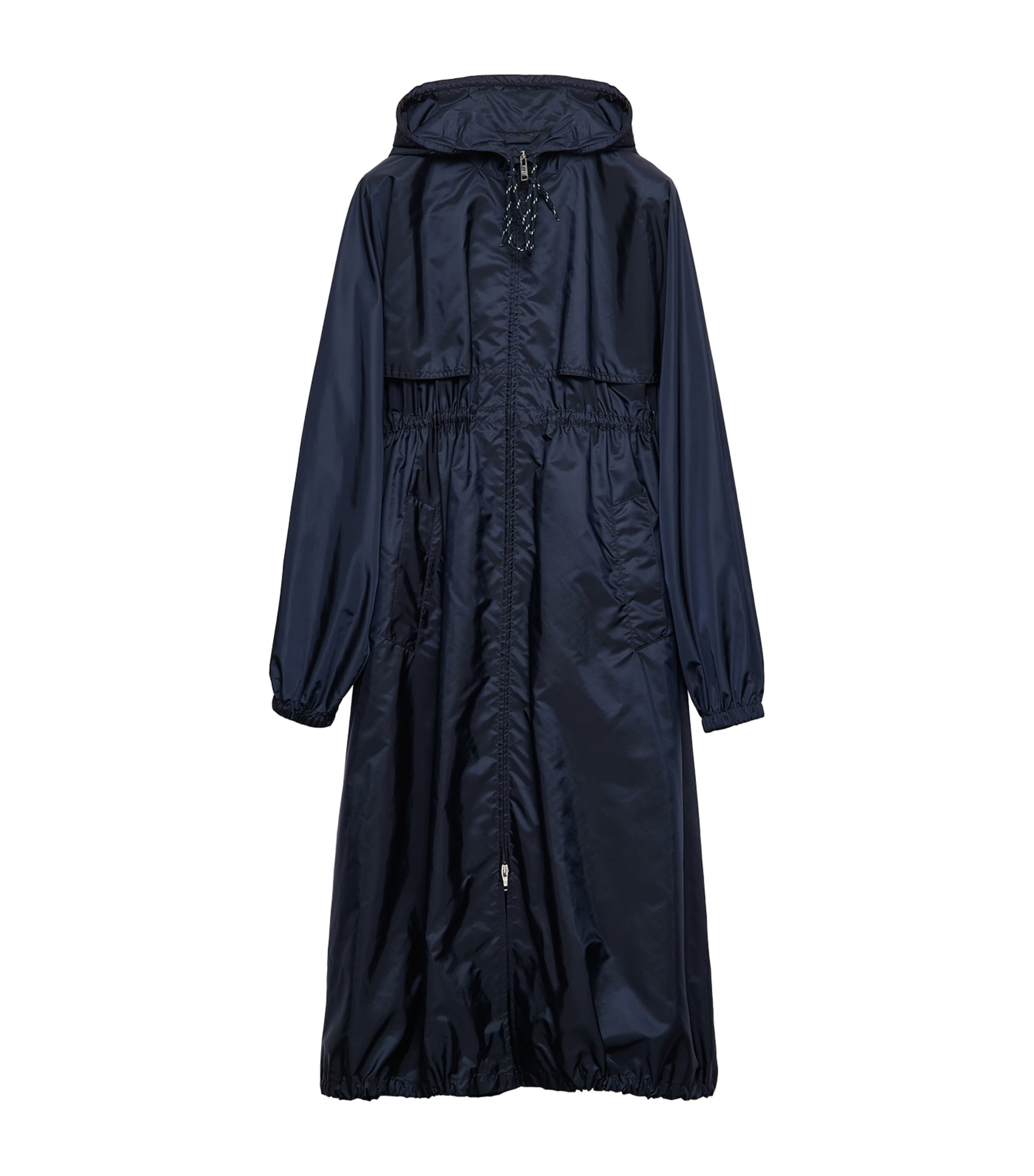 PRADA ナイロン　ロングコート　ネイビー　42 Re-Nylon Prada Blue Re-Nylon Longline Rain Coat | Harrods UK