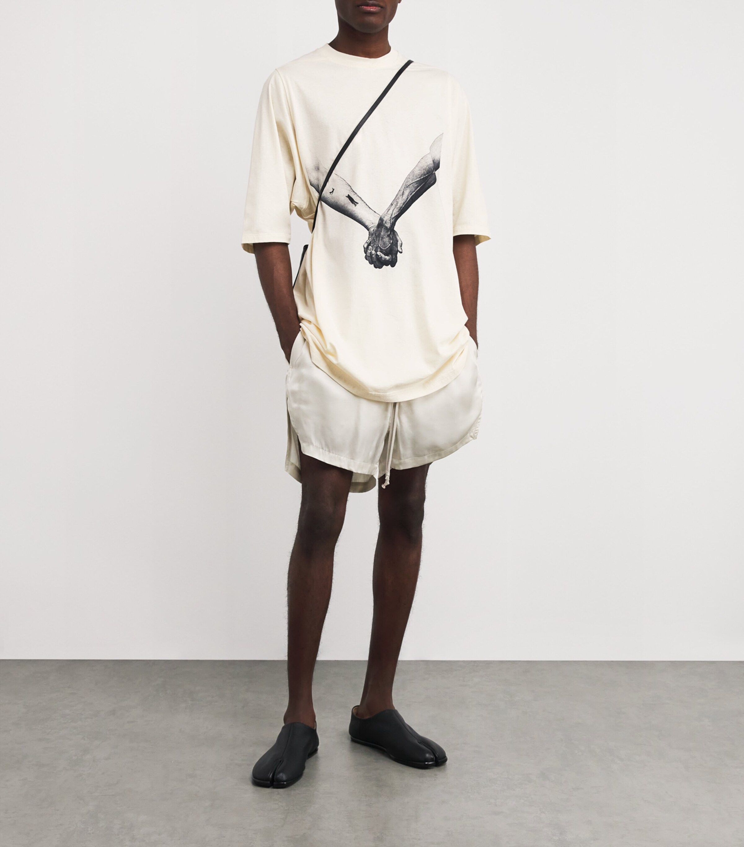 Rick Owens Organic Cotton Hands Print Jumbo T-Shirt | Harrods HK