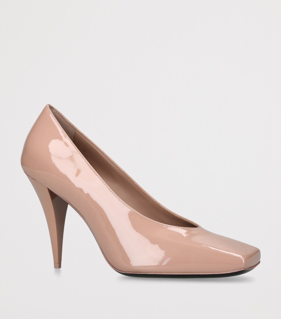 Leather Square-Toe Pumps 95 PALE PINK Image 3