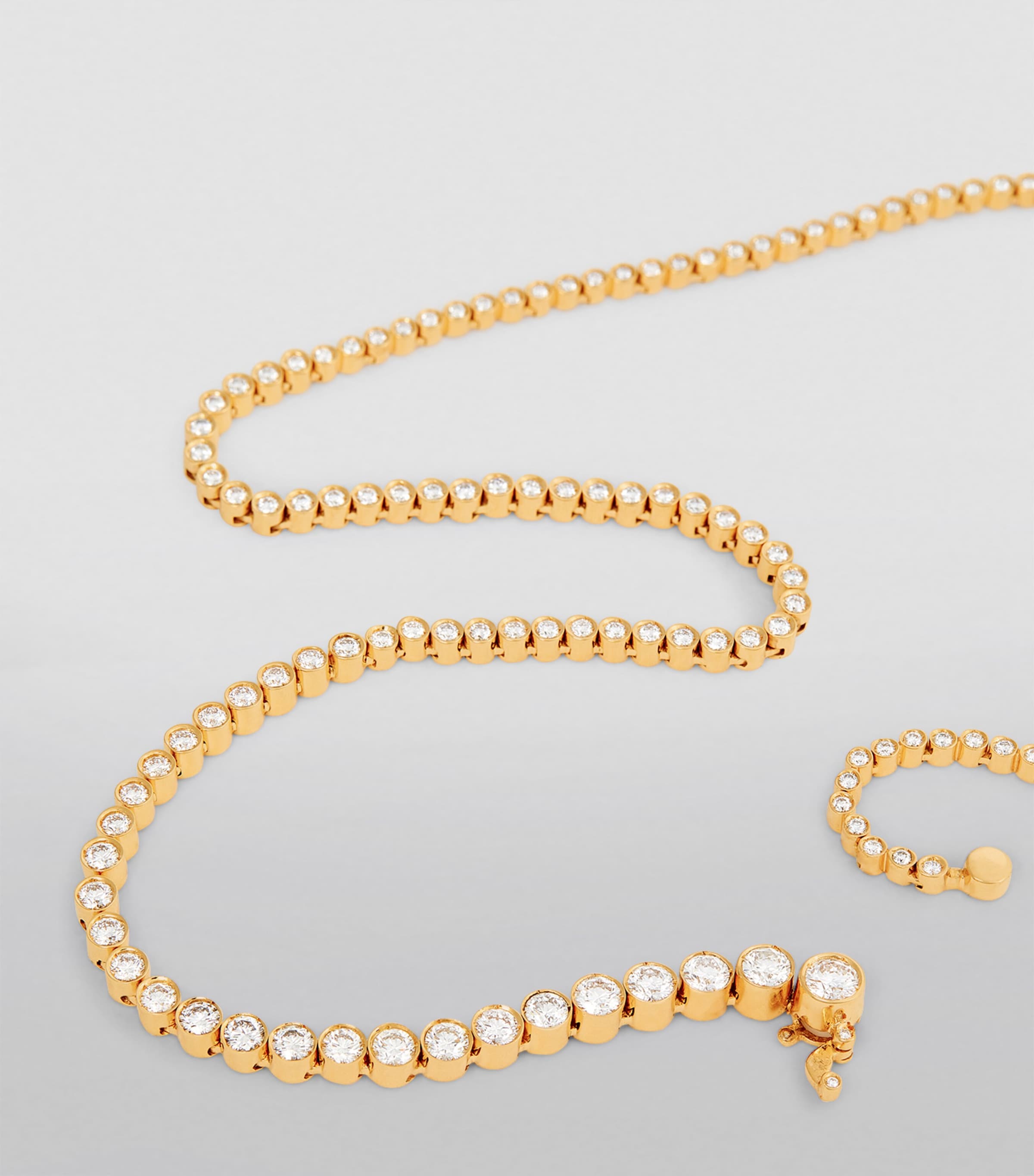 Sophie Bille Brahe Yellow Gold and Diamond Tennis Necklace Yellow Gold Image 5