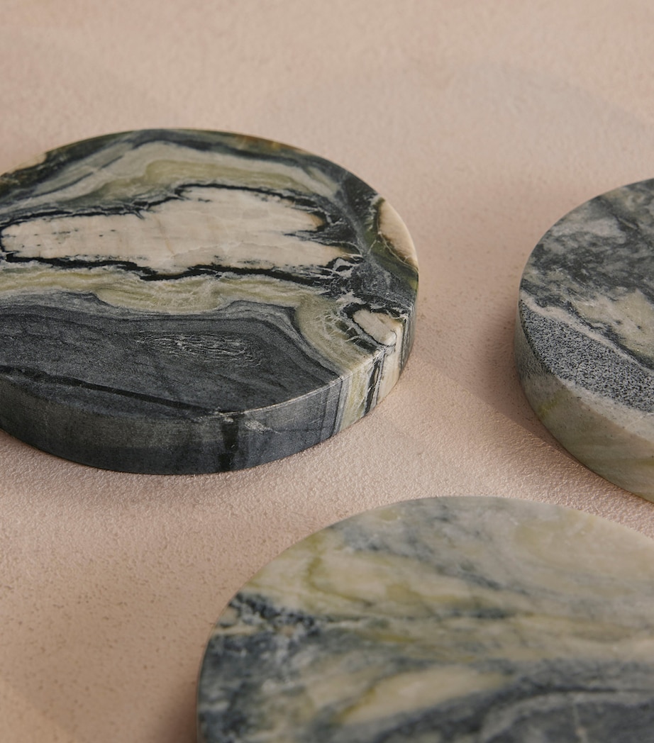 Soho Home Set of 4 Marble Hanson Coasters Green Image 4
