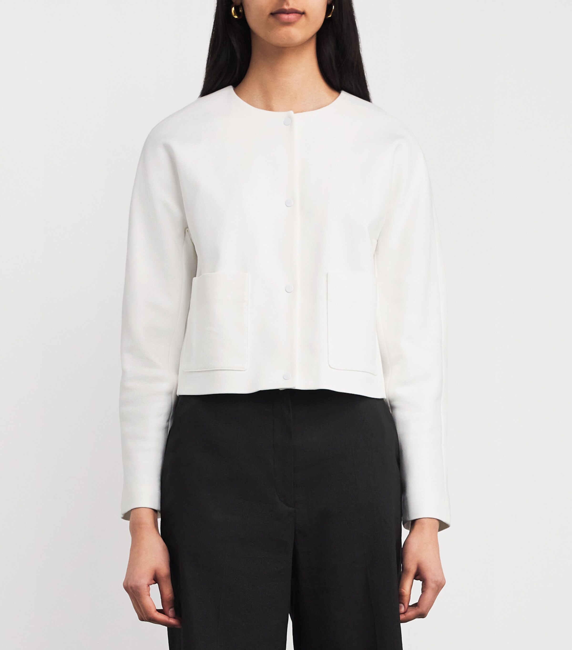 Cotton Collarless Jacket 137OWT Image 3