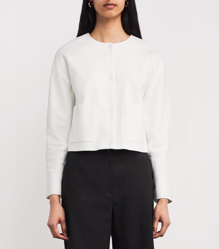 Cotton Collarless Jacket 137OWT Image 3