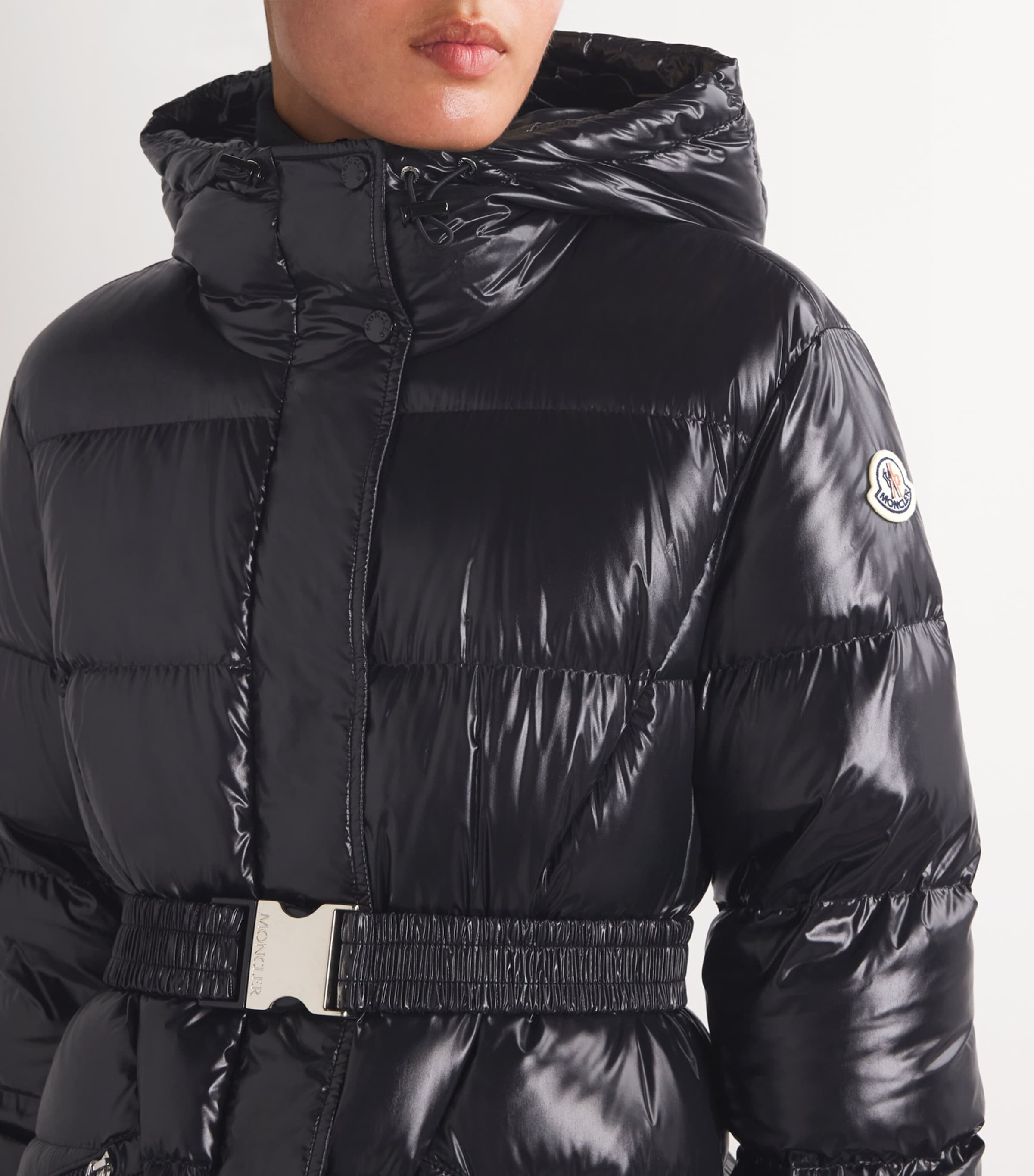 Moncler Down Bellevue Longline Coat Harrods US