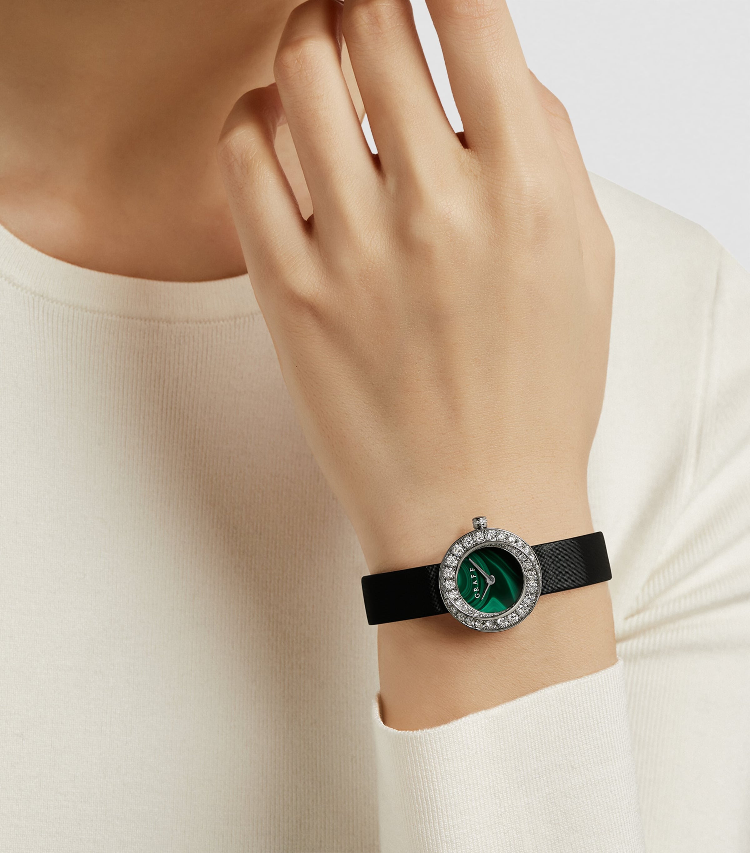 White Gold and Diamond Spiral Watch 23mm WHITE GOLD Image 3