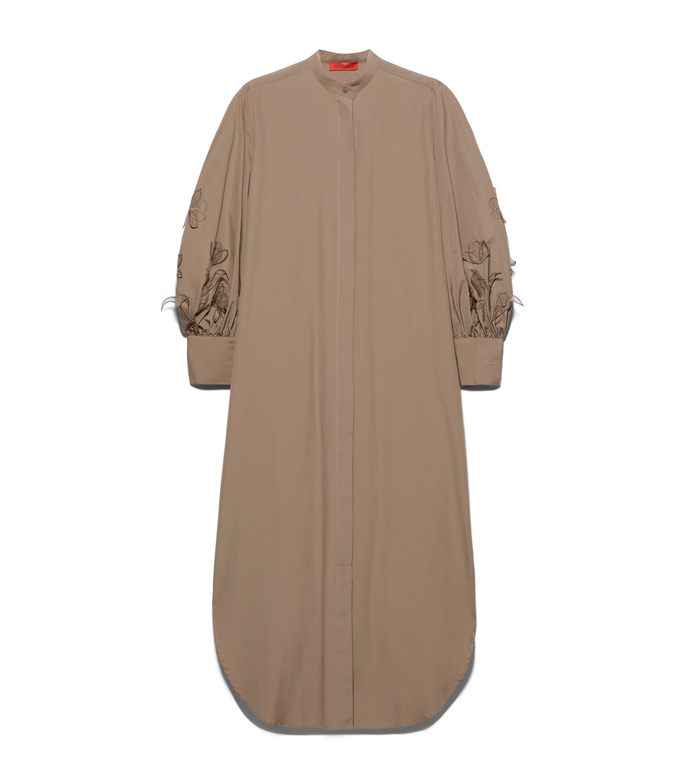 Cotton Appliqué Midi Dress COCOA Image 1