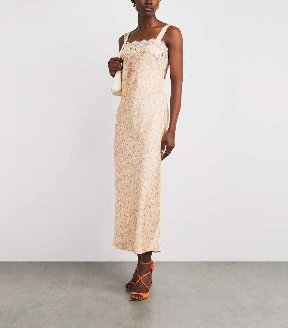 Rixo Womens Lace-Trim Rosamarie Maxi Dress Katie Floral Cream Image 2