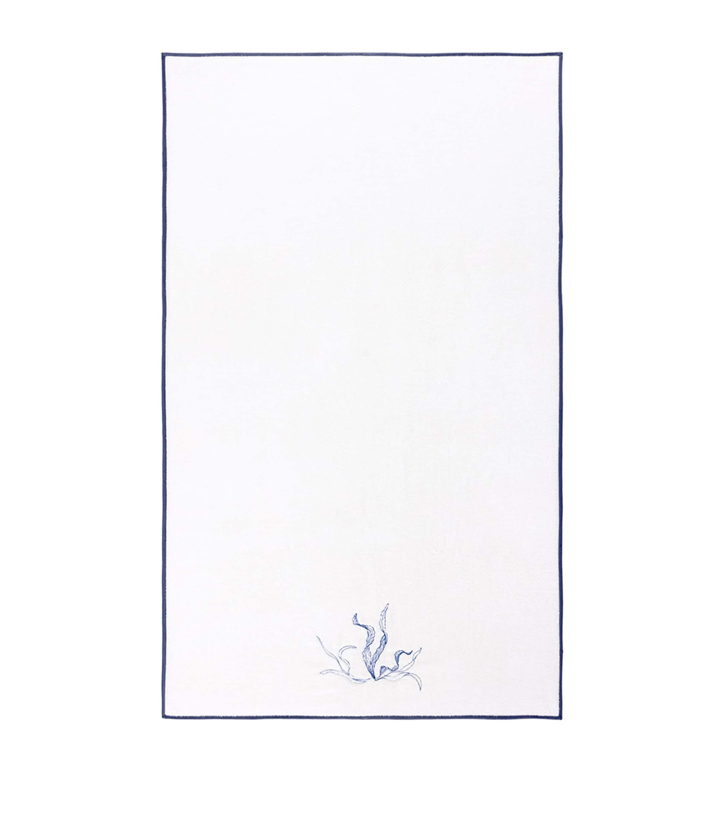 Organic Cotton Nautilus Bath Sheet (120cm x 160cm) BLC/BLU Image 2