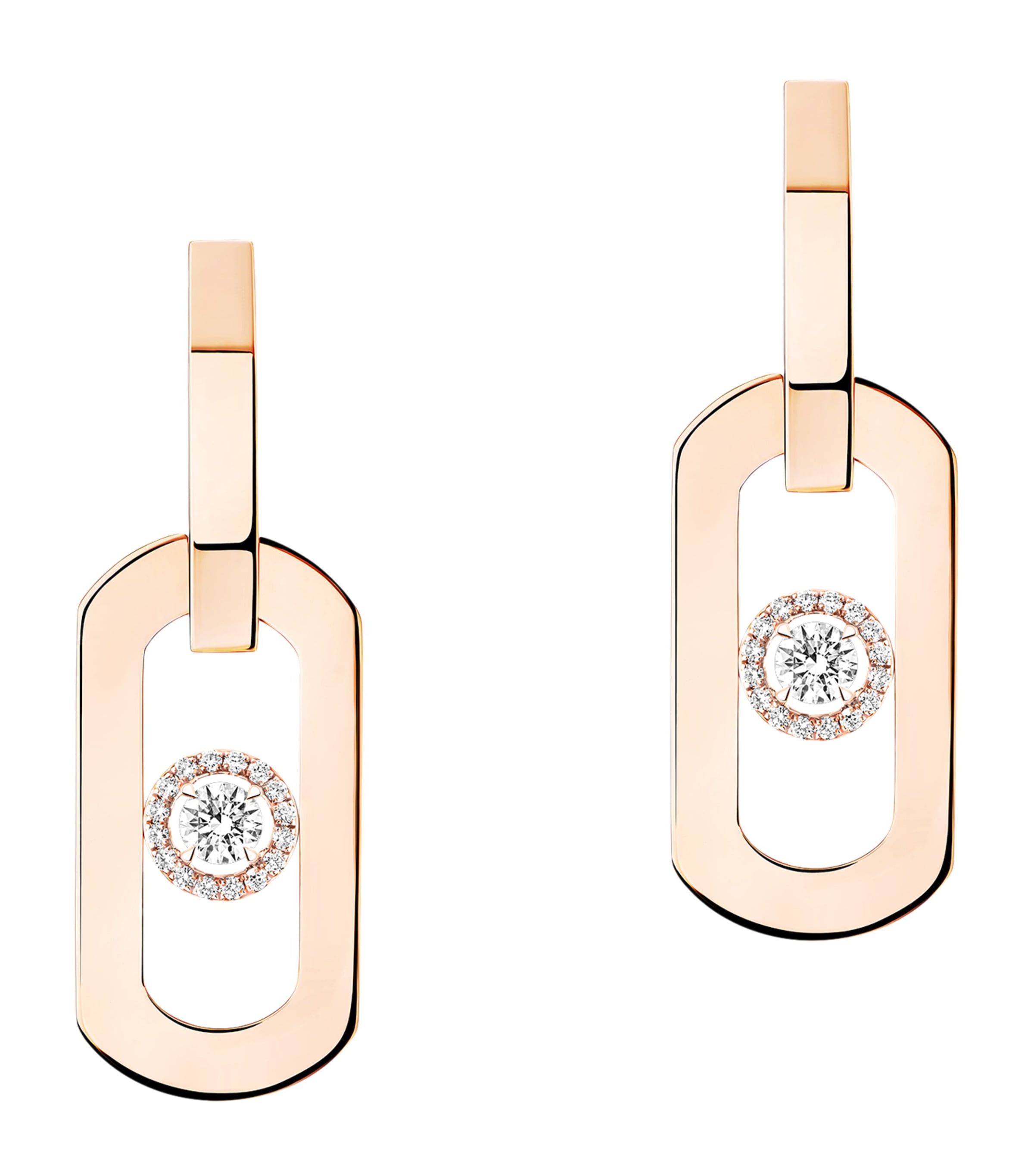 Messika So Move Rose Gold and Diamond XL Drop Earrings (0.37ct) Pink Gold Image 1