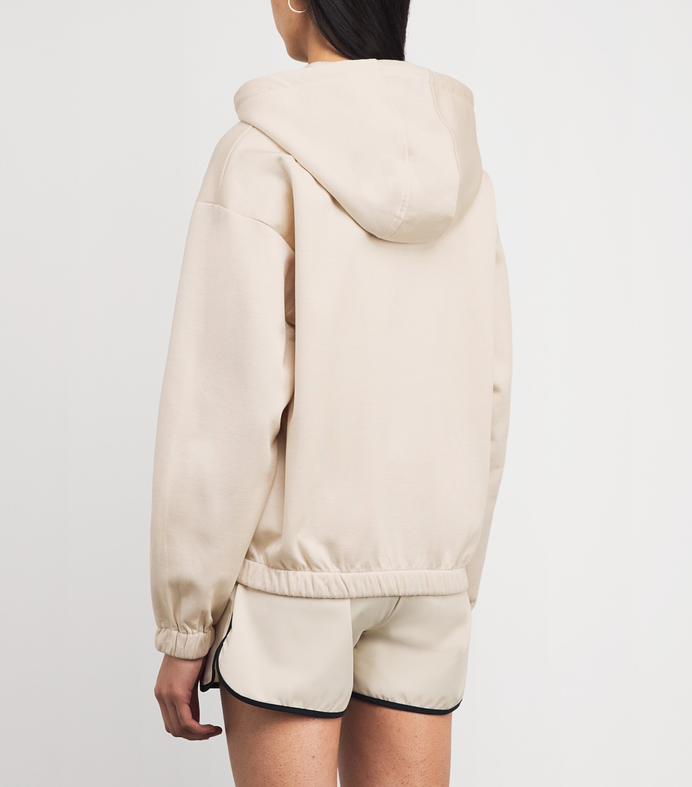 Eleventy Womens Cotton-Blend Zip-Up Hoodie Sabbia Image 4