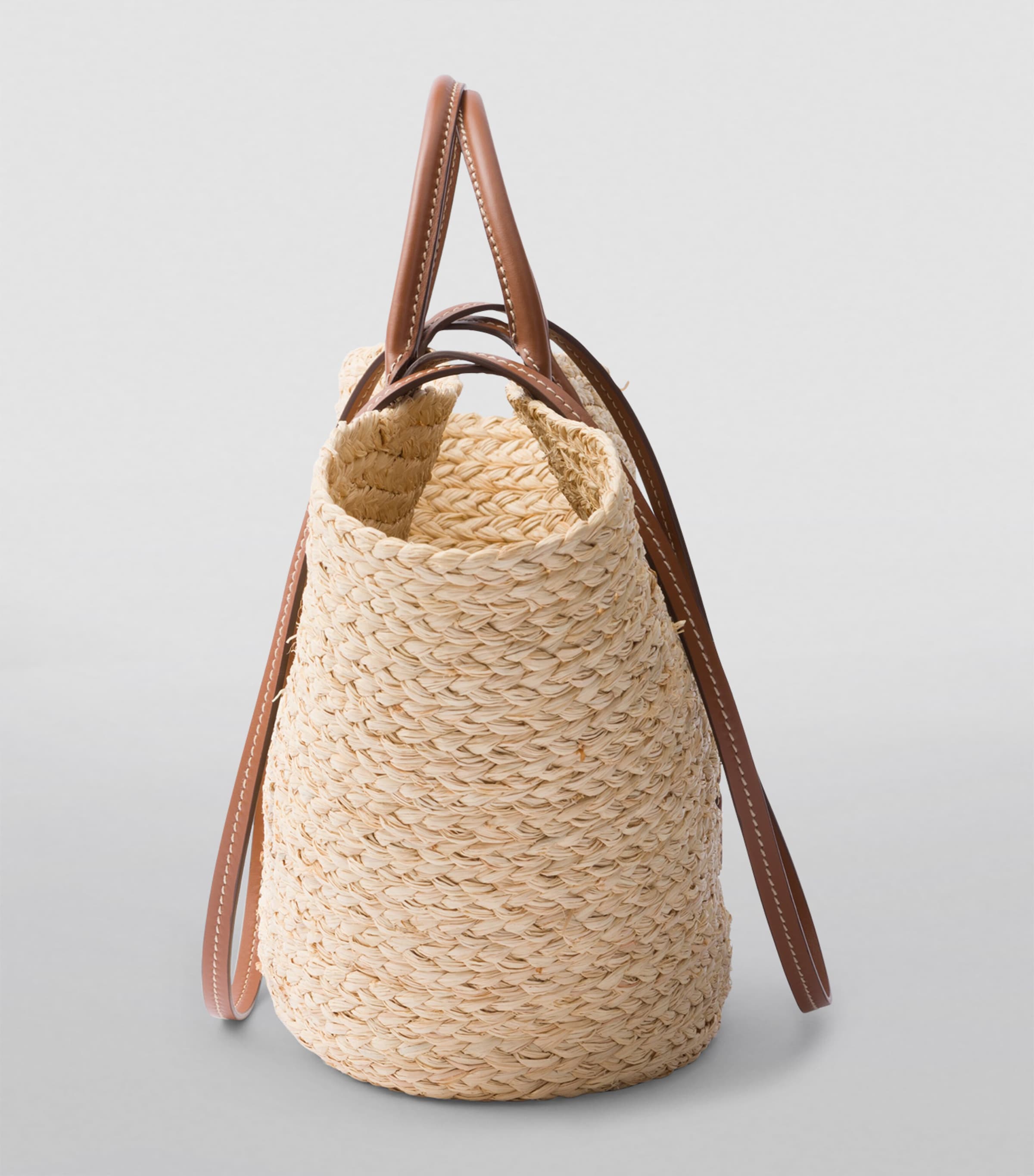 Prada Raffia-Leather Top-Handle Bag Image 4