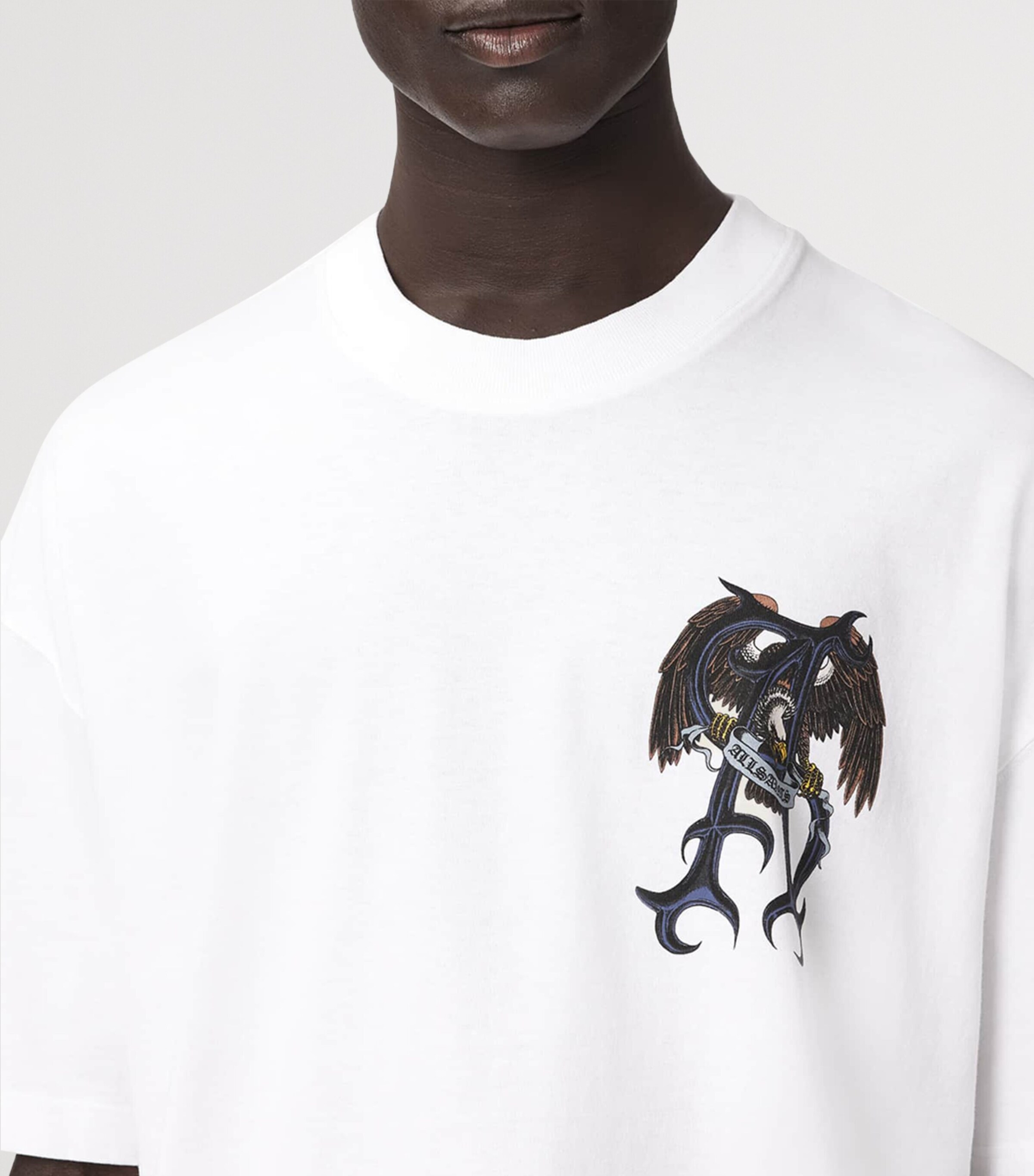 AllSaints Mens Organic Cotton Raptour T-Shirt Optic White Image 6