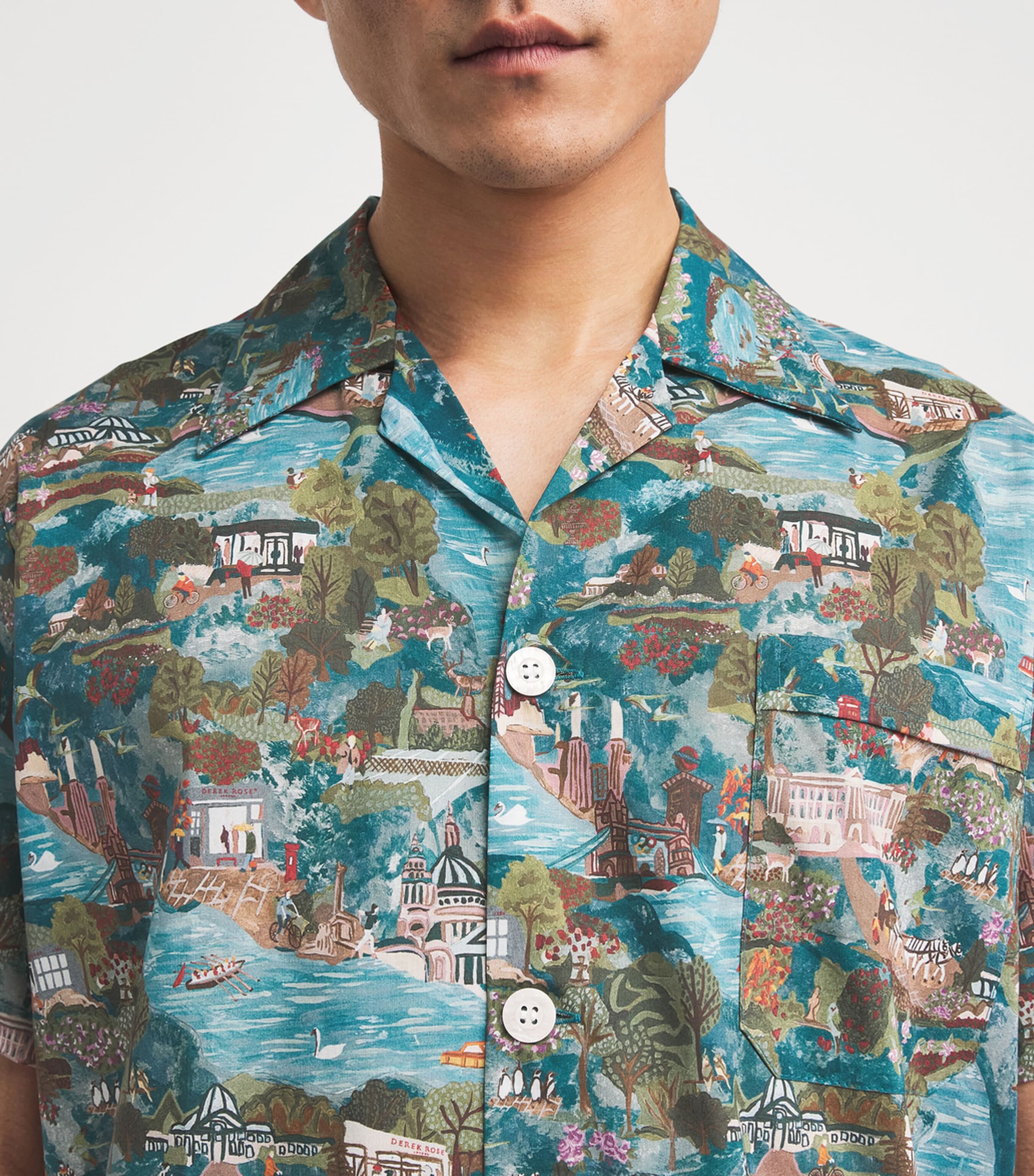 Derek Rose Mens Cotton Ledbury Pyjama Set Mul Image 5
