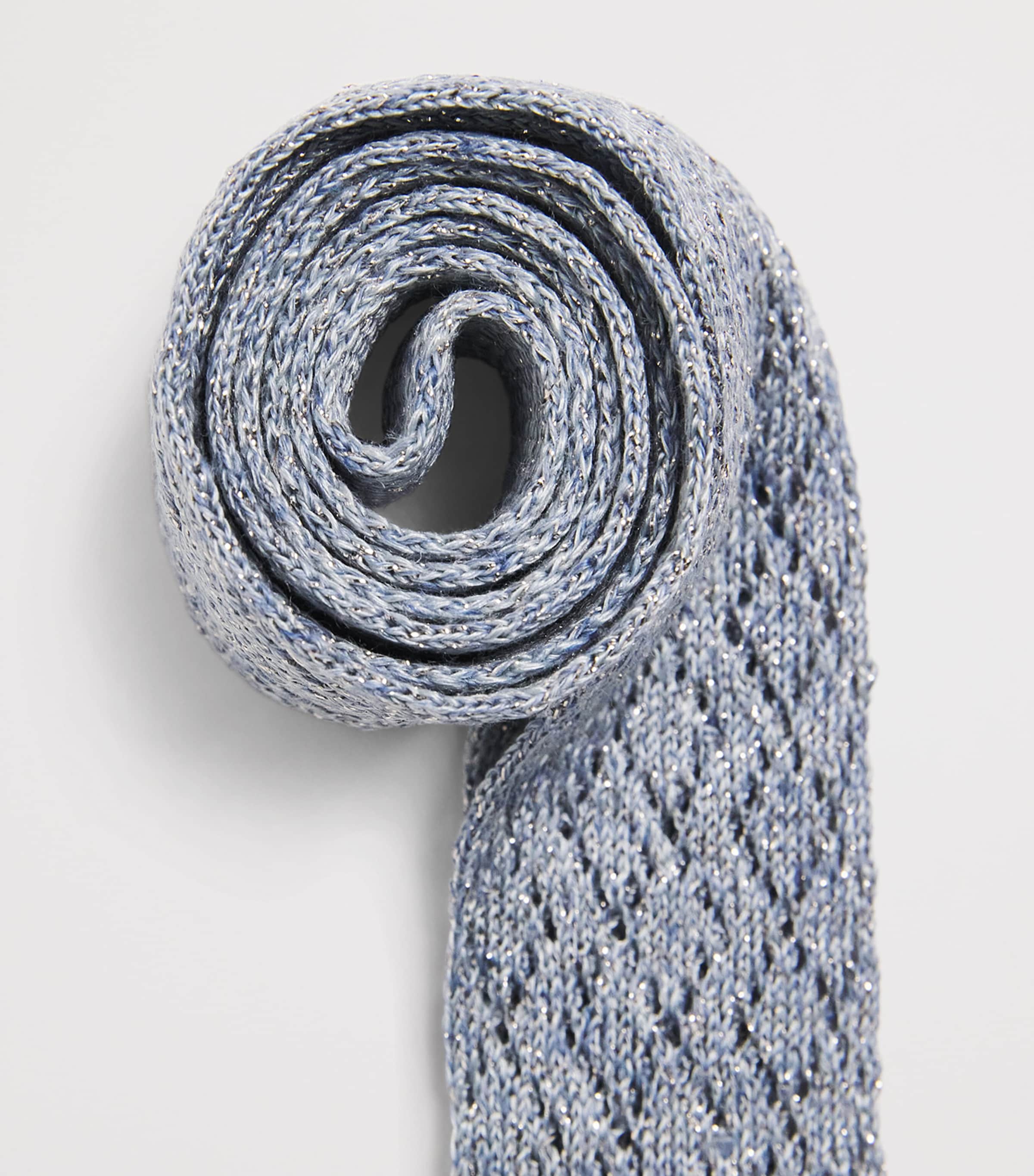 Eleventy Silk-Linen-Blend Skinny Scarf Nuvola Image 5