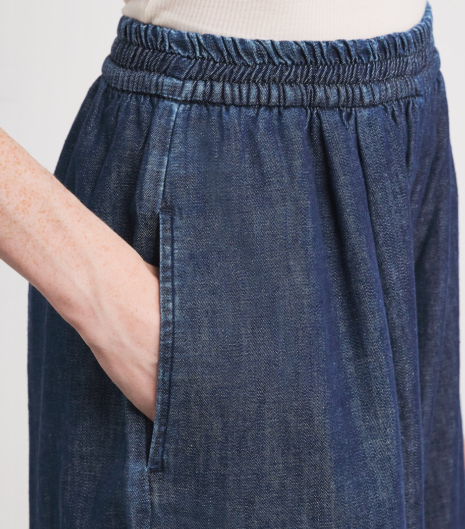 Elasticated Wide-Leg Jeans NAVY Image 6