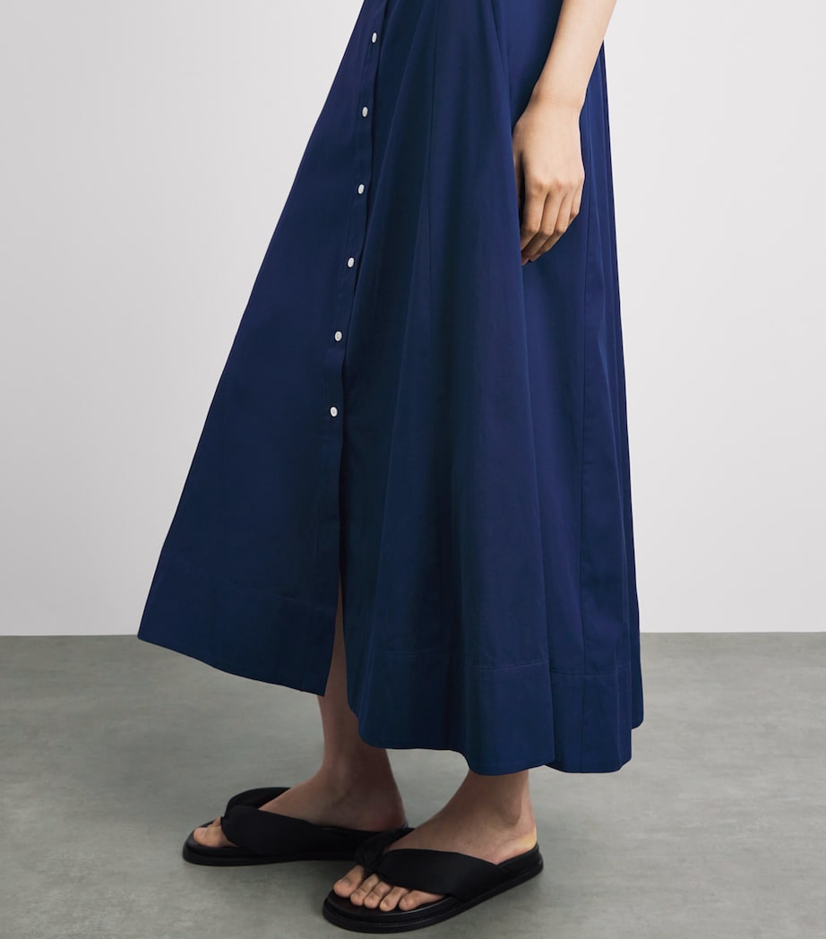 Polo Ralph Lauren Womens Cotton Panelled Midi Dress East Side Royal Image 5