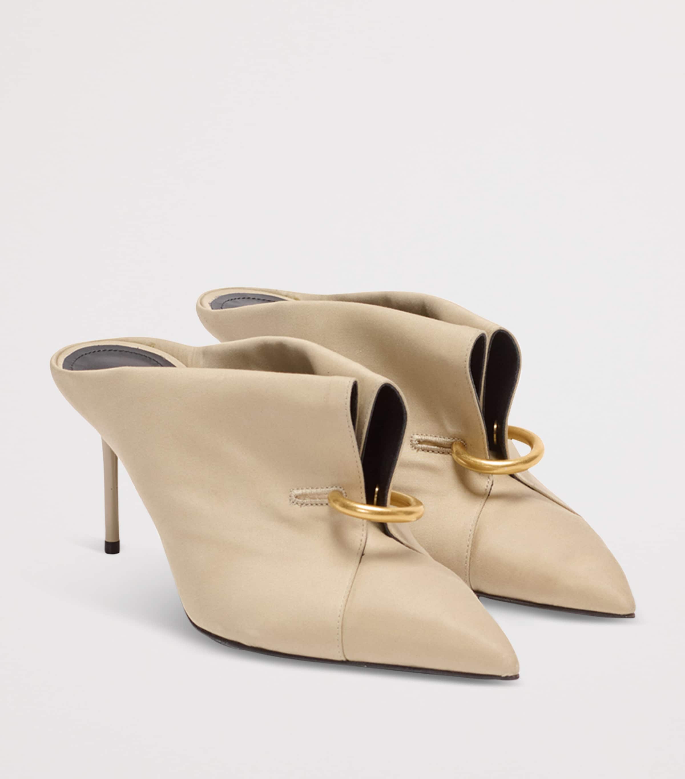 Pierced Heeled Mules 75 0AN SABLE Image 2