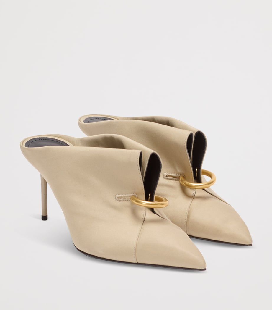 Pierced Heeled Mules 75 0AN SABLE Image 2