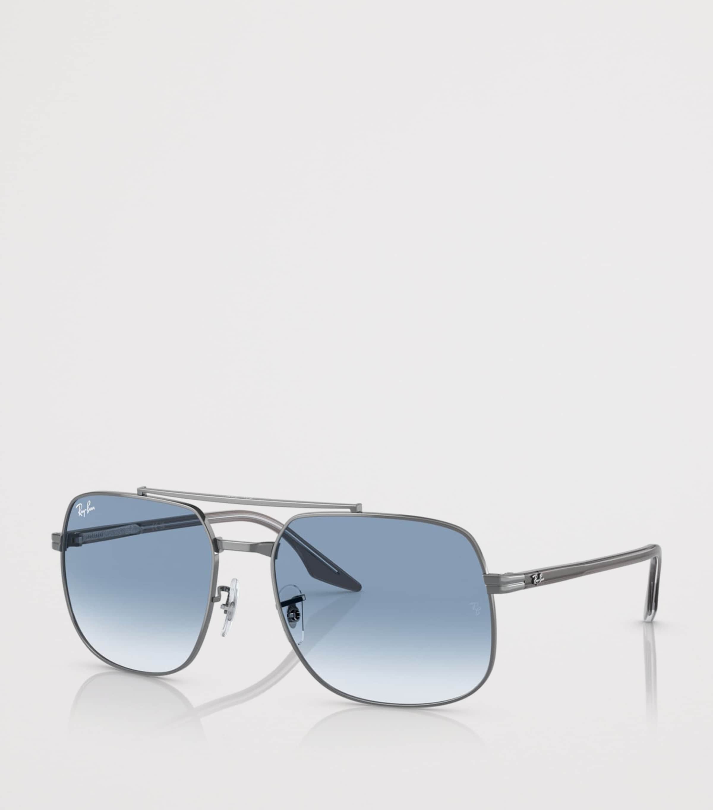 Ray-Ban Metal Square Sunglasses Grey Image 2