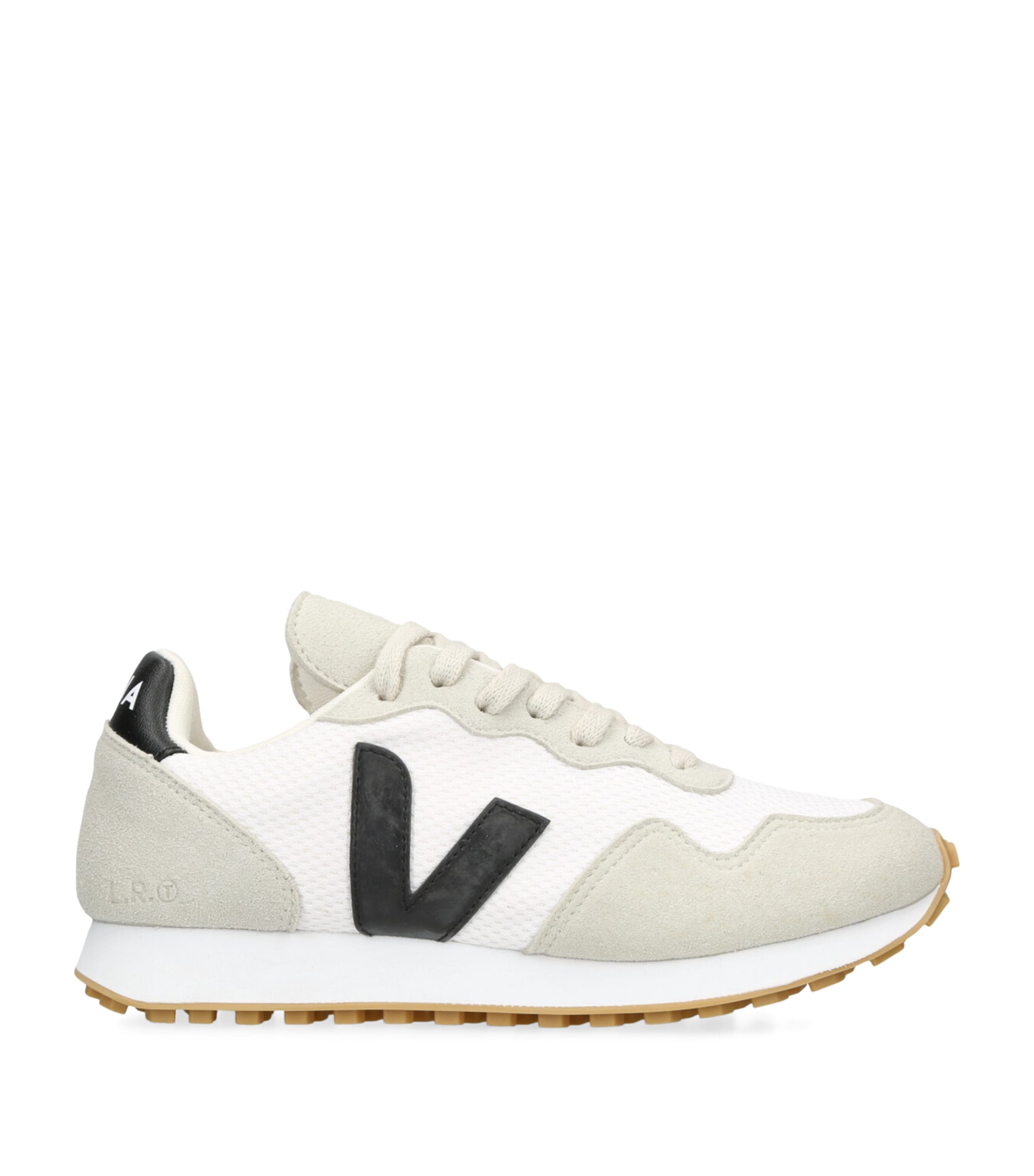 Veja Mixed Leather Trainer Sneakers In White