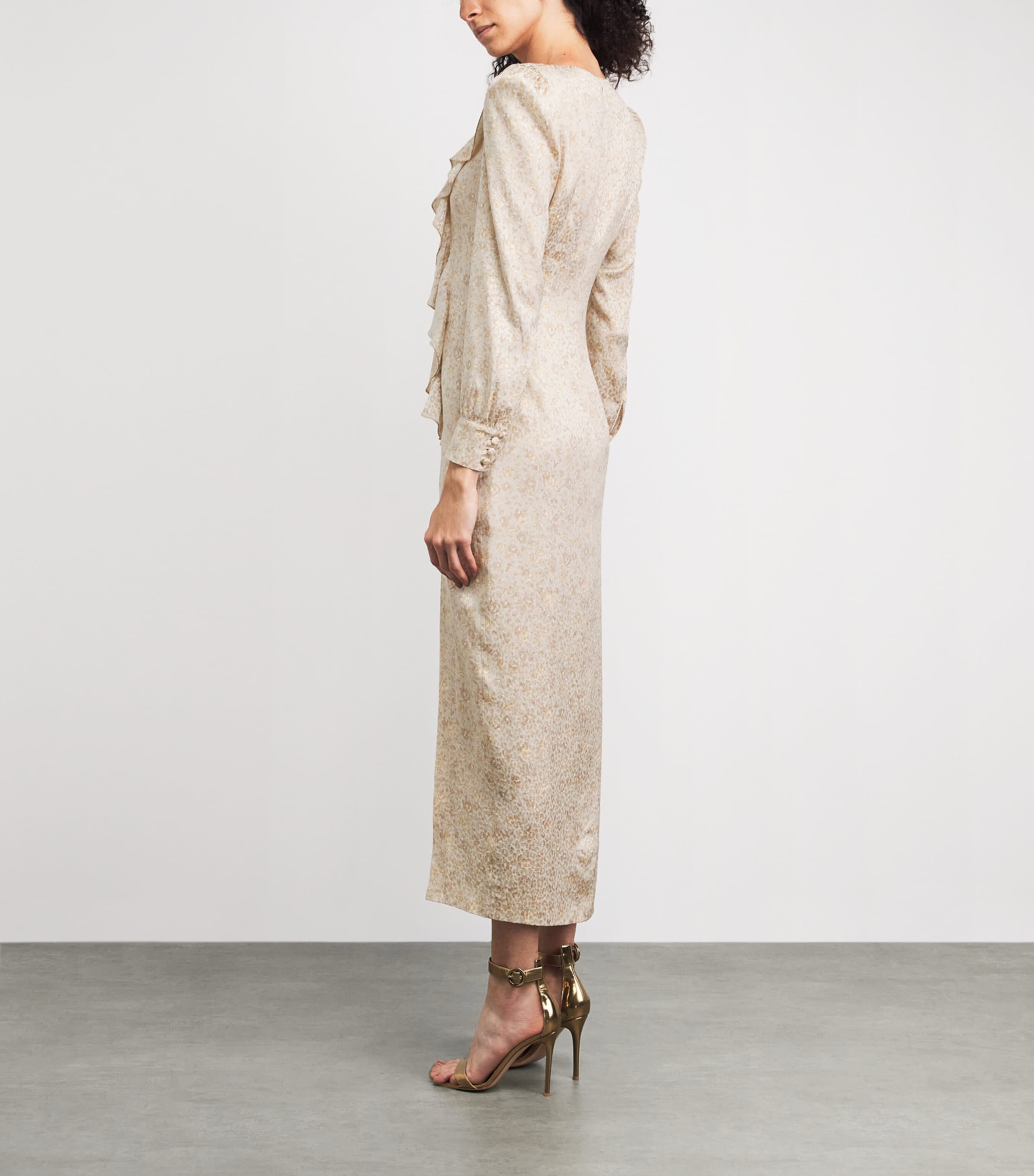 Alessandra Rich Ivory Silk Jacquard Maxi Dress | Harrods US