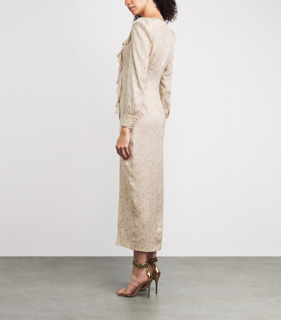 Alessandra Rich Ivory Silk Jacquard Maxi Dress | Harrods US Alessandra Rich Ivory Silk Jacquard Maxi Dress | Harrods US