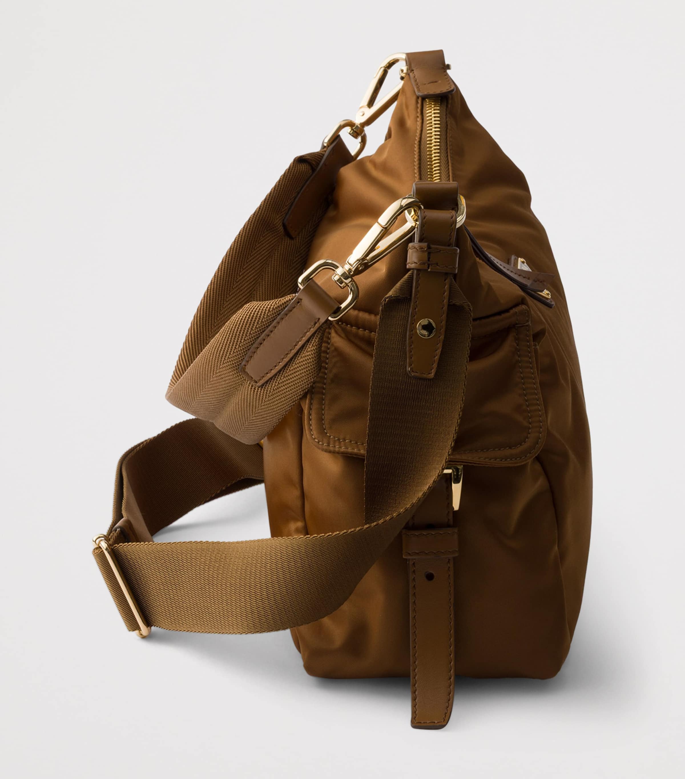 Large Re-Nylon and Leather Explore Shoulder Bag F0134 Image 5