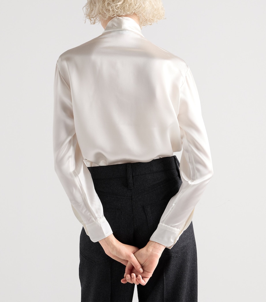 Satin Tie-Neck Blouse F0009 Image 5