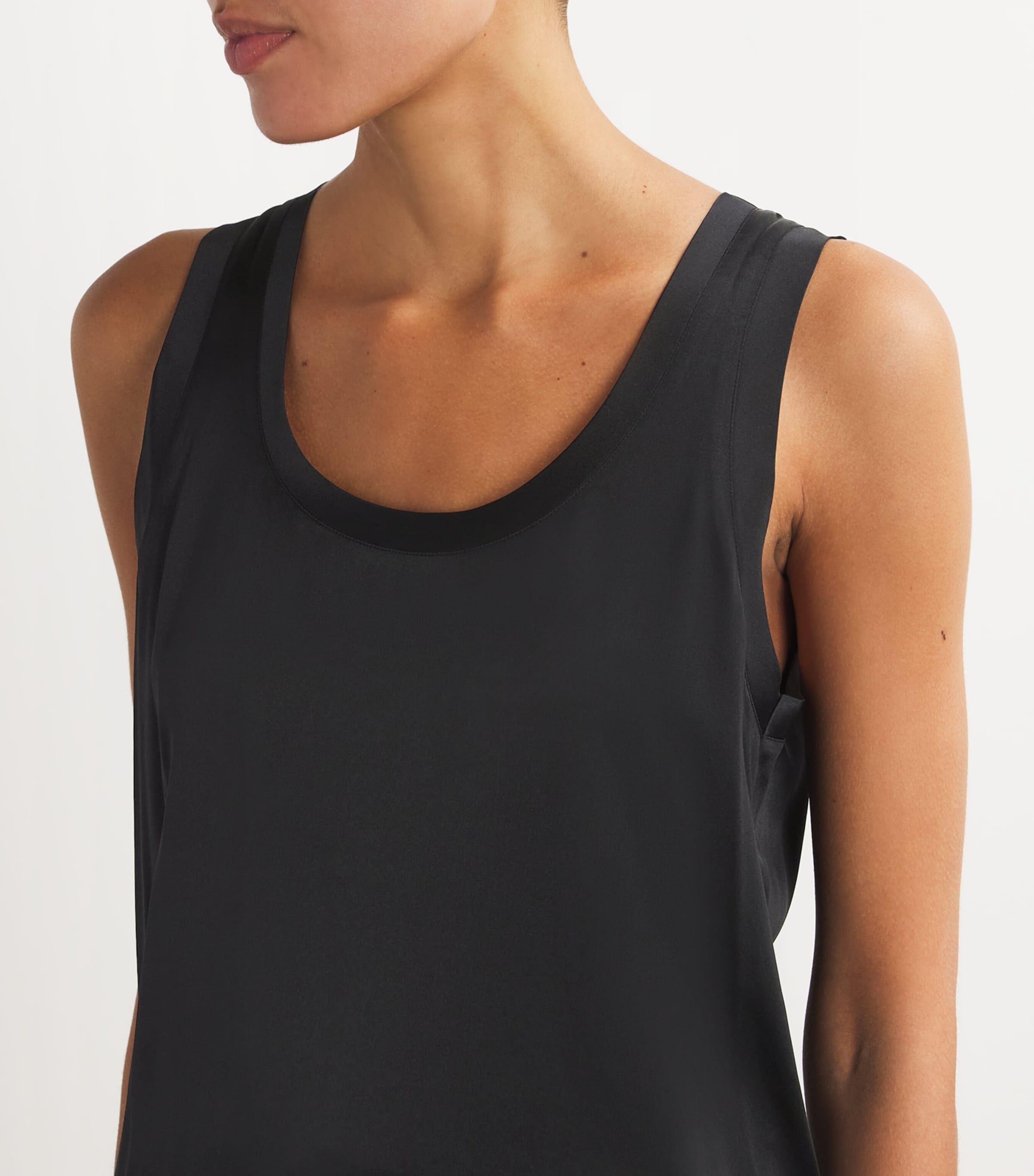 Stretch-Silk Tank Top BLACK Image 6