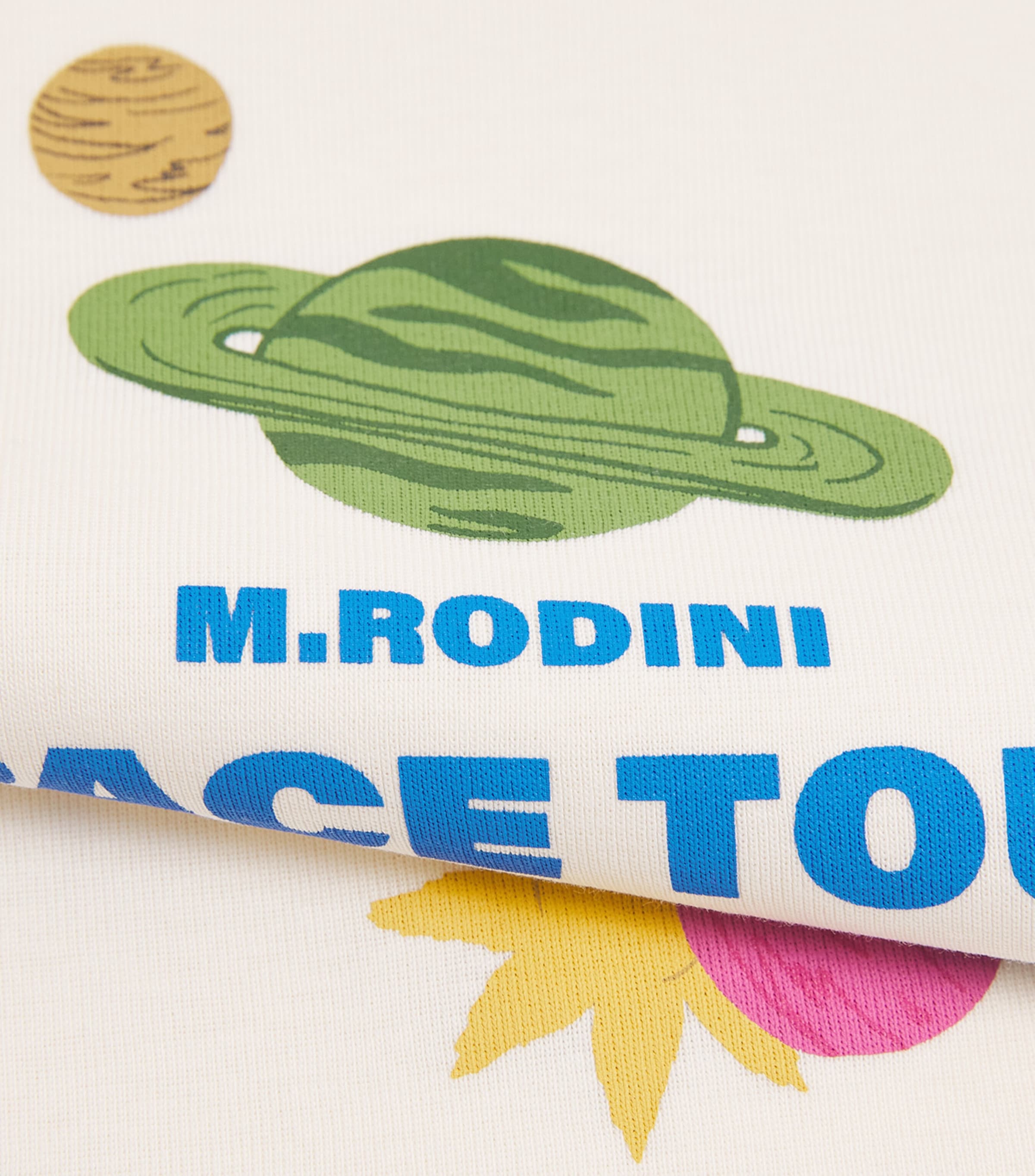 Mini Rodini Cotton Space Tour T-Shirt (3-11 Years) Off White Image 3