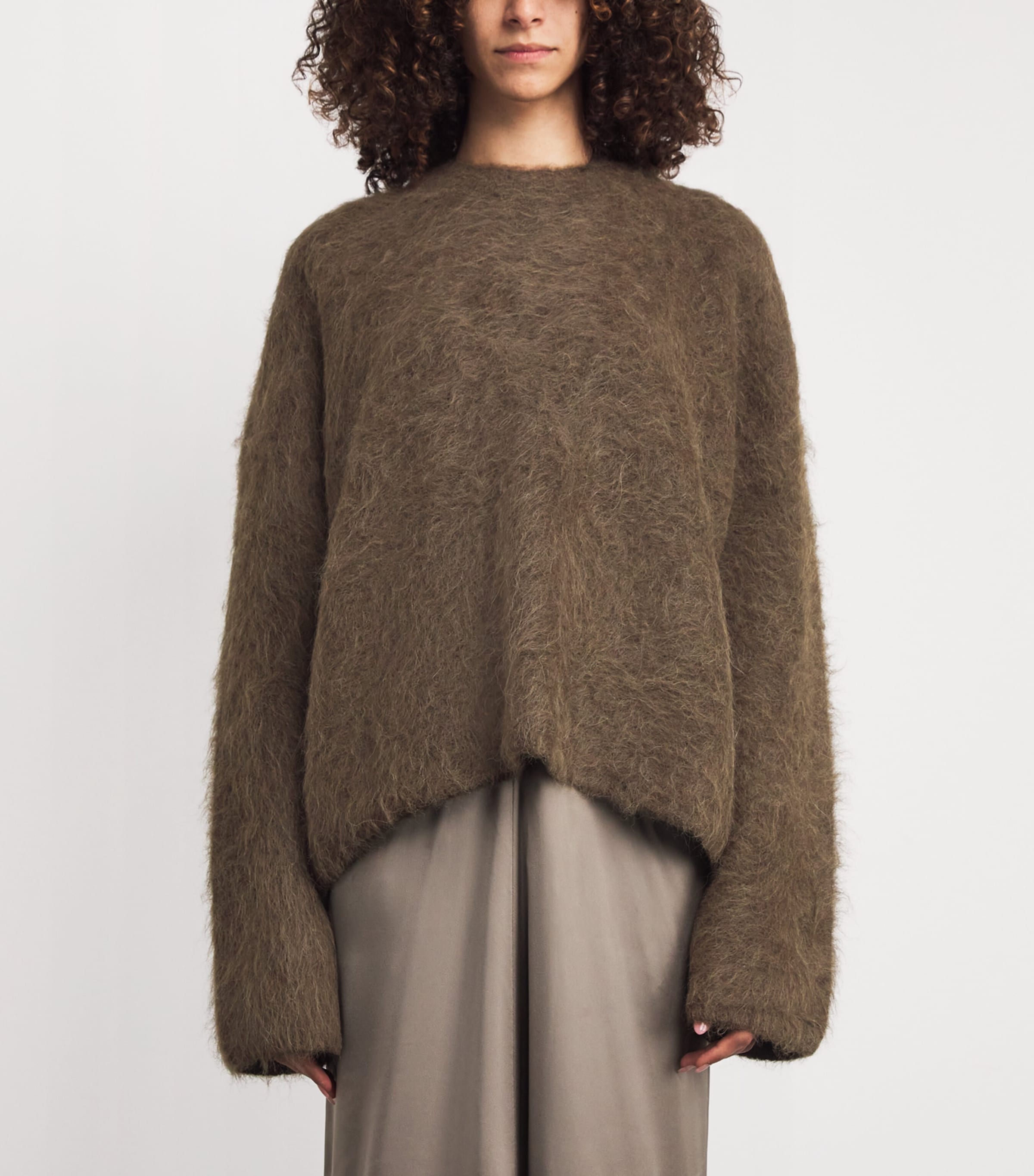 Toteme Brown Brushed Alpaca-Blend Sweater | Harrods US