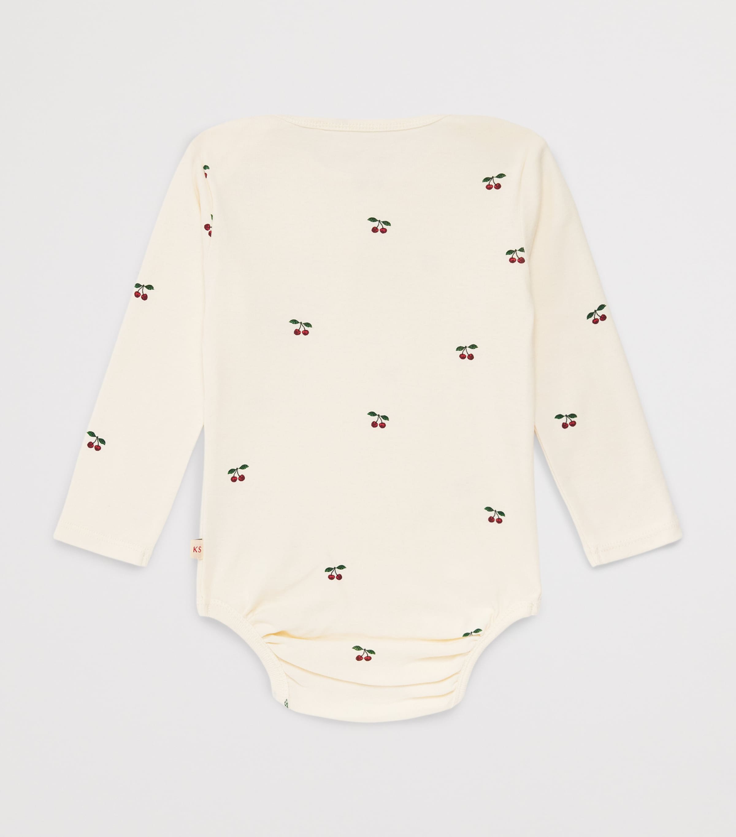 KONGES SLOJD Organic Cotton Cherry Print Bodysuit (9 Months-2 Years) Image 2
