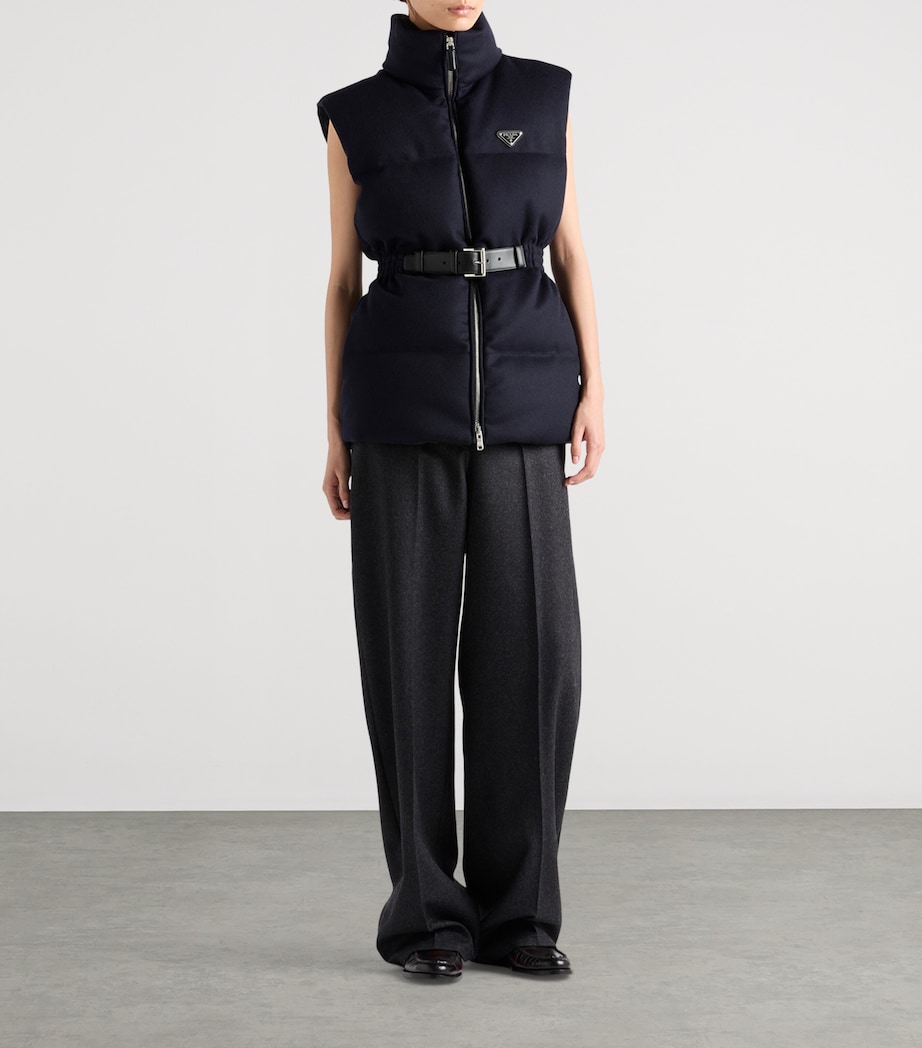 Wool Loden Down Gilet F0008 Image 2