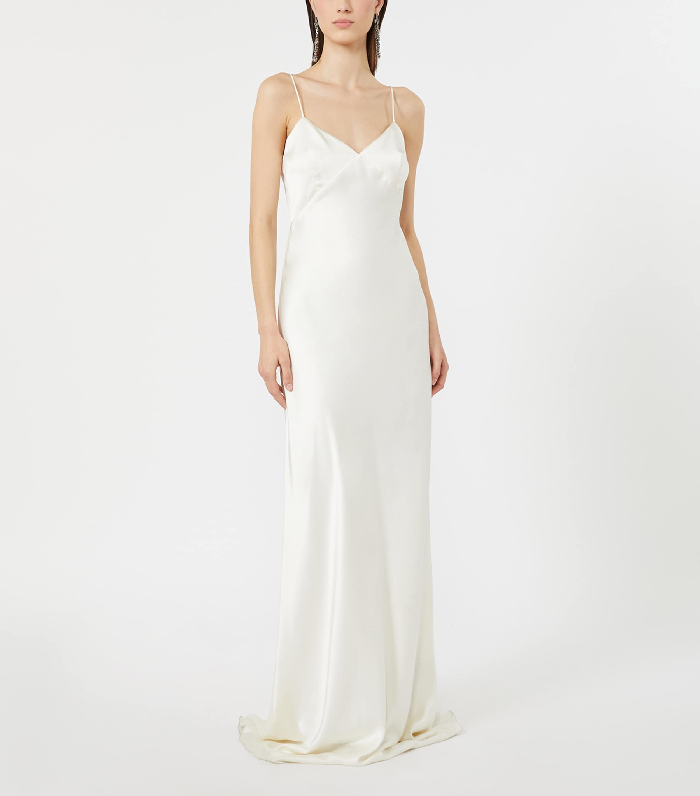 Max Mara Womens Silk V-Neck Maxi Dress Silk Image 3