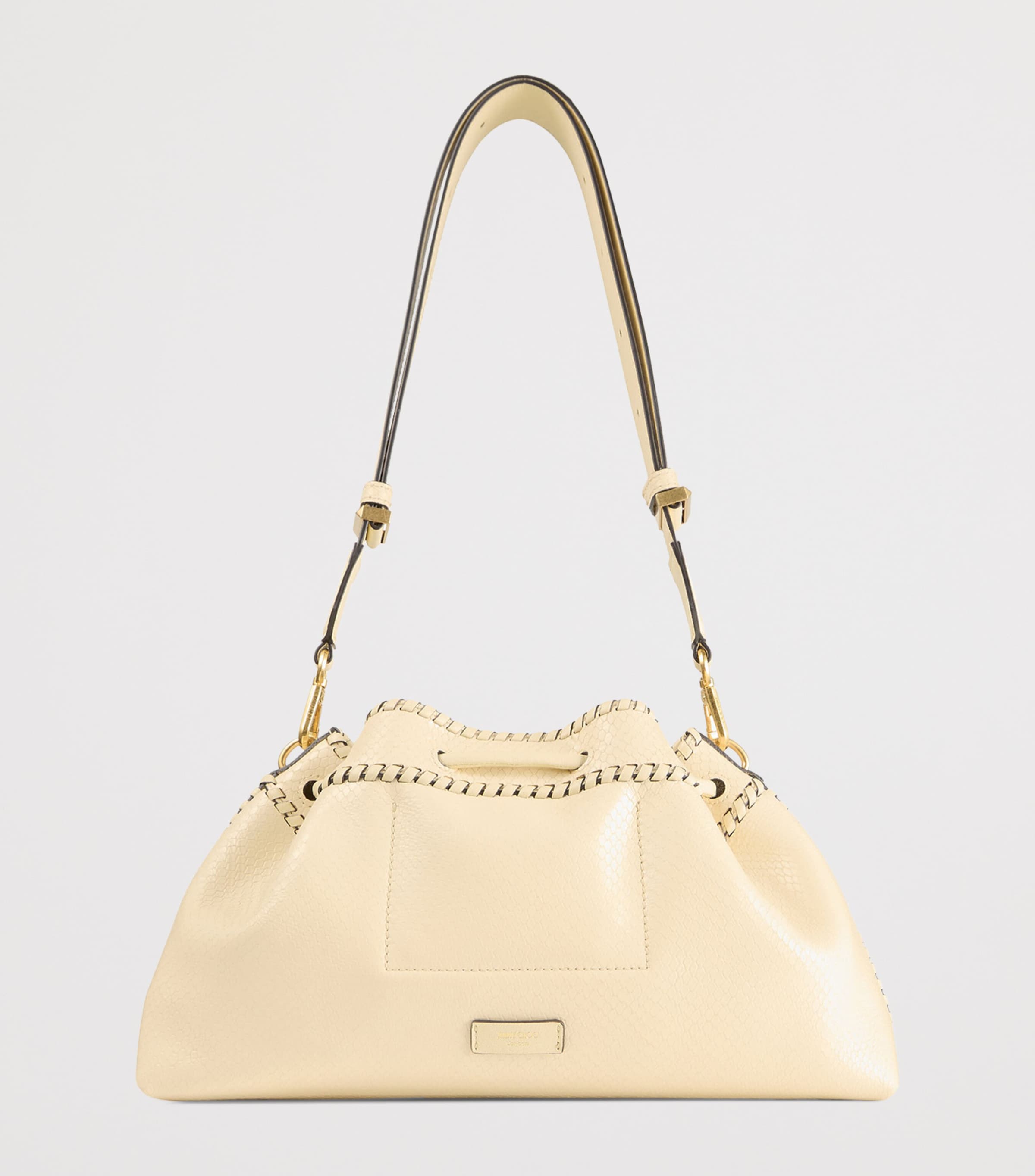 Medium Snake-Print Cinch Bag BUTTERMILK/GOLD Image 4