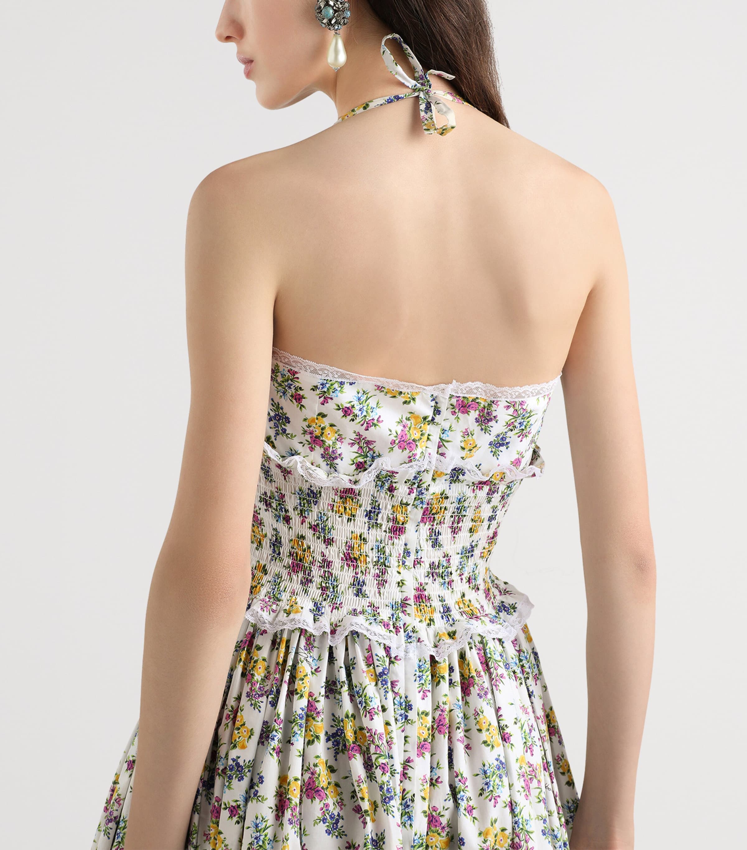 Dolce&Gabbana Womens Cotton-Blend Floral Maxi Dress Fior Image 5