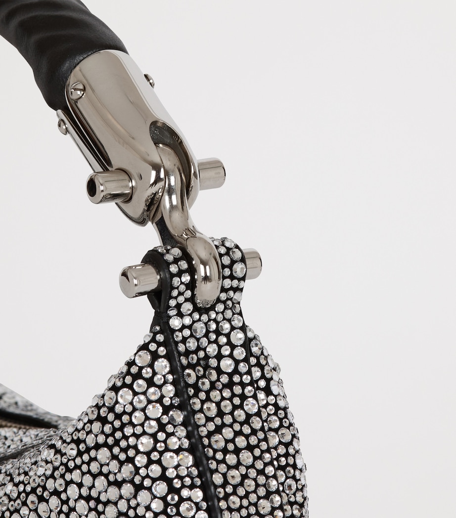 Mini Embellished Suede Ebene Top-Handle Bag 0AE CRISTAL Image 8