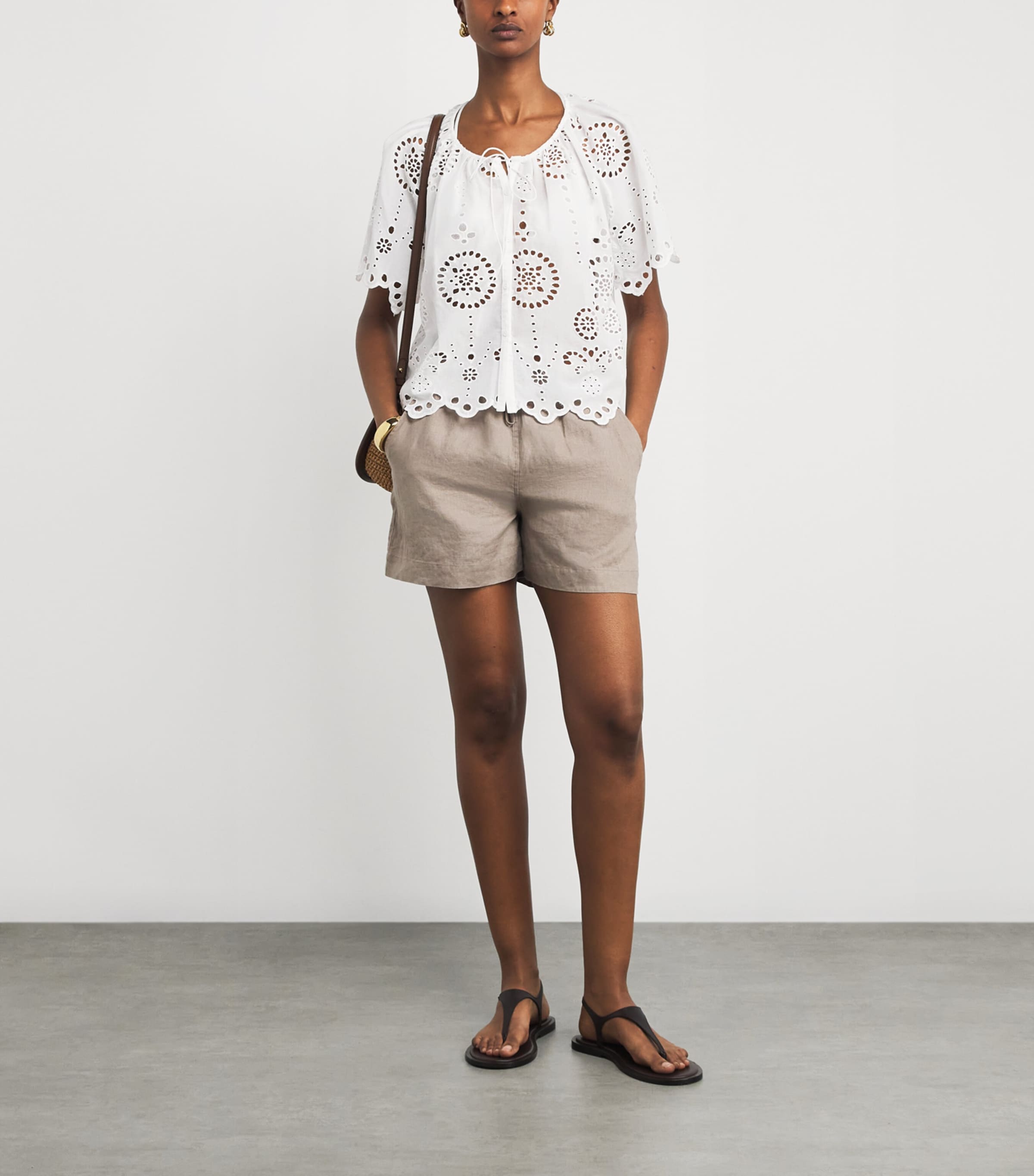 Cotton Broderie Anglaise Blouse WHITE Image 2