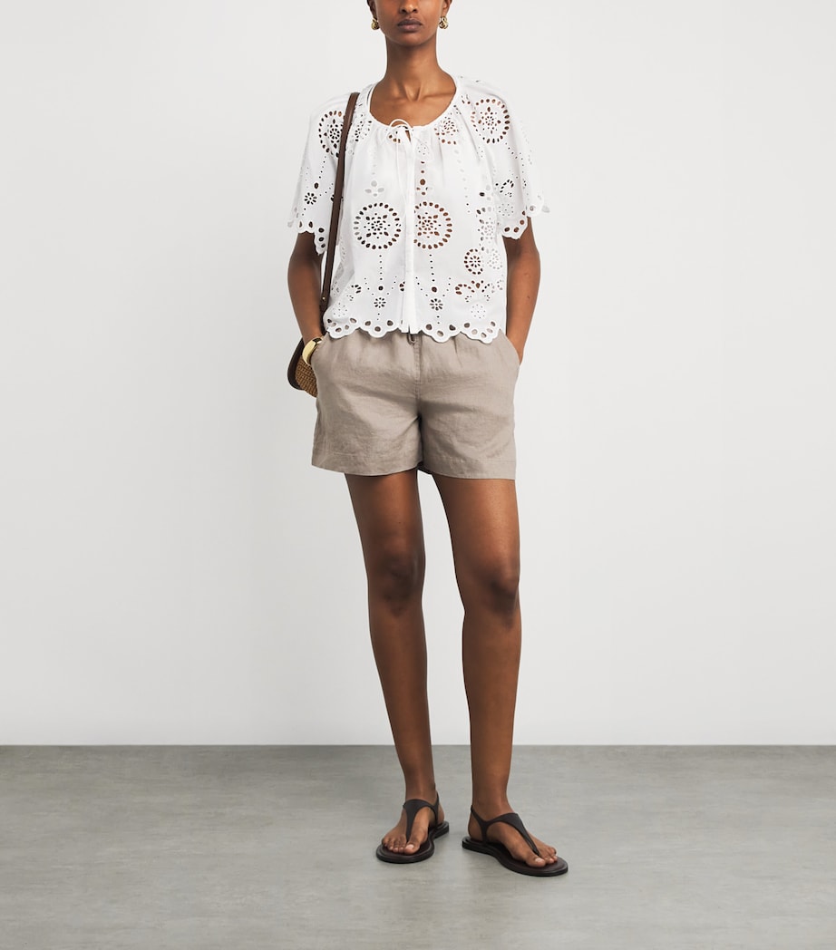 Cotton Broderie Anglaise Blouse WHITE Image 2