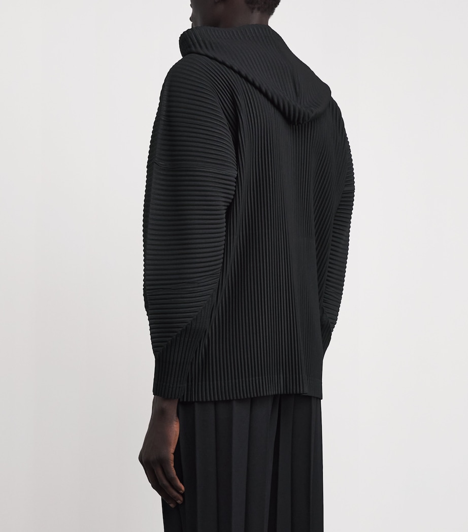 Homme Plissé Issey Miyake Mens Pleated Hoodie Black Image 5